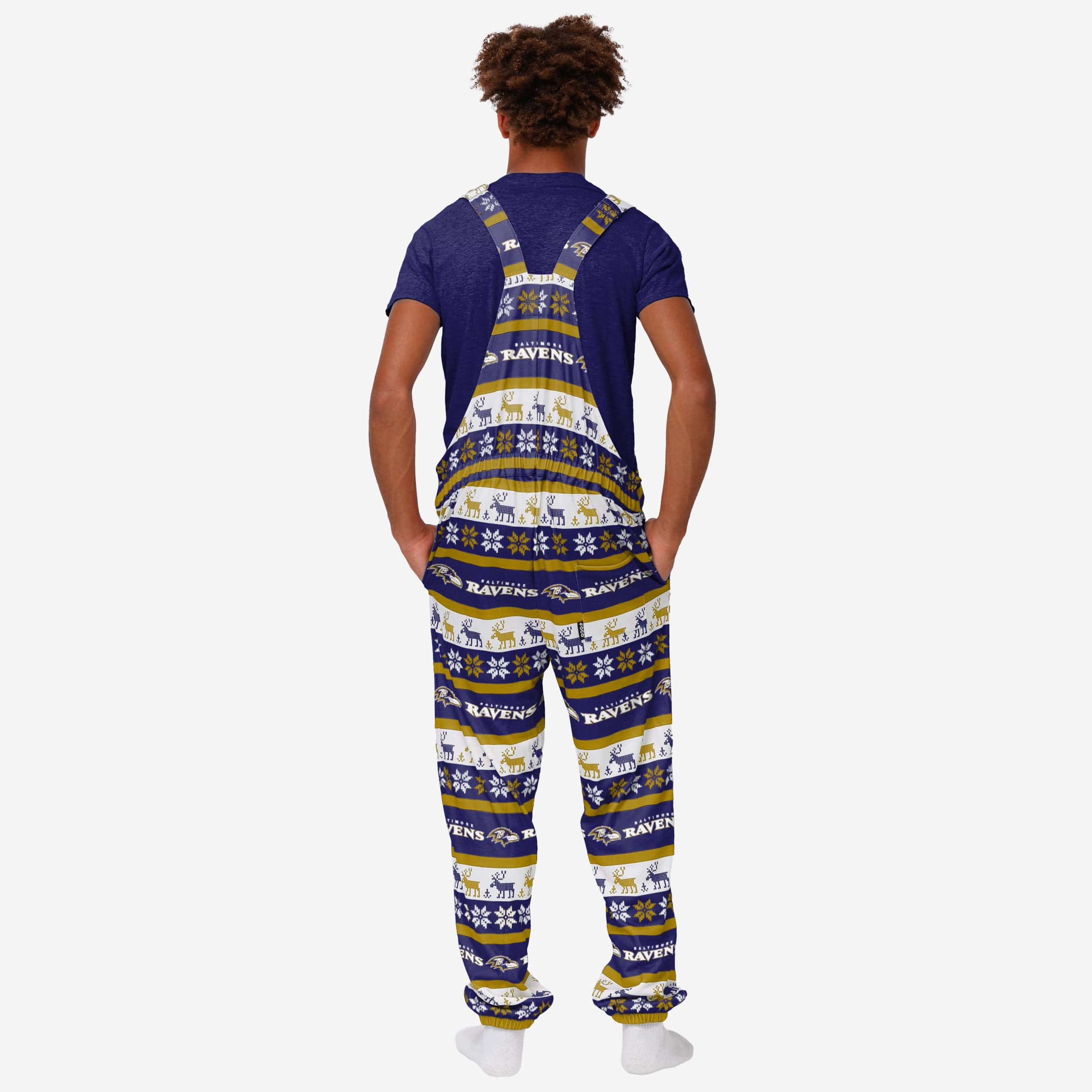 Baltimore Ravens Mens Ugly Home Gating Bib Overalls - Image 2