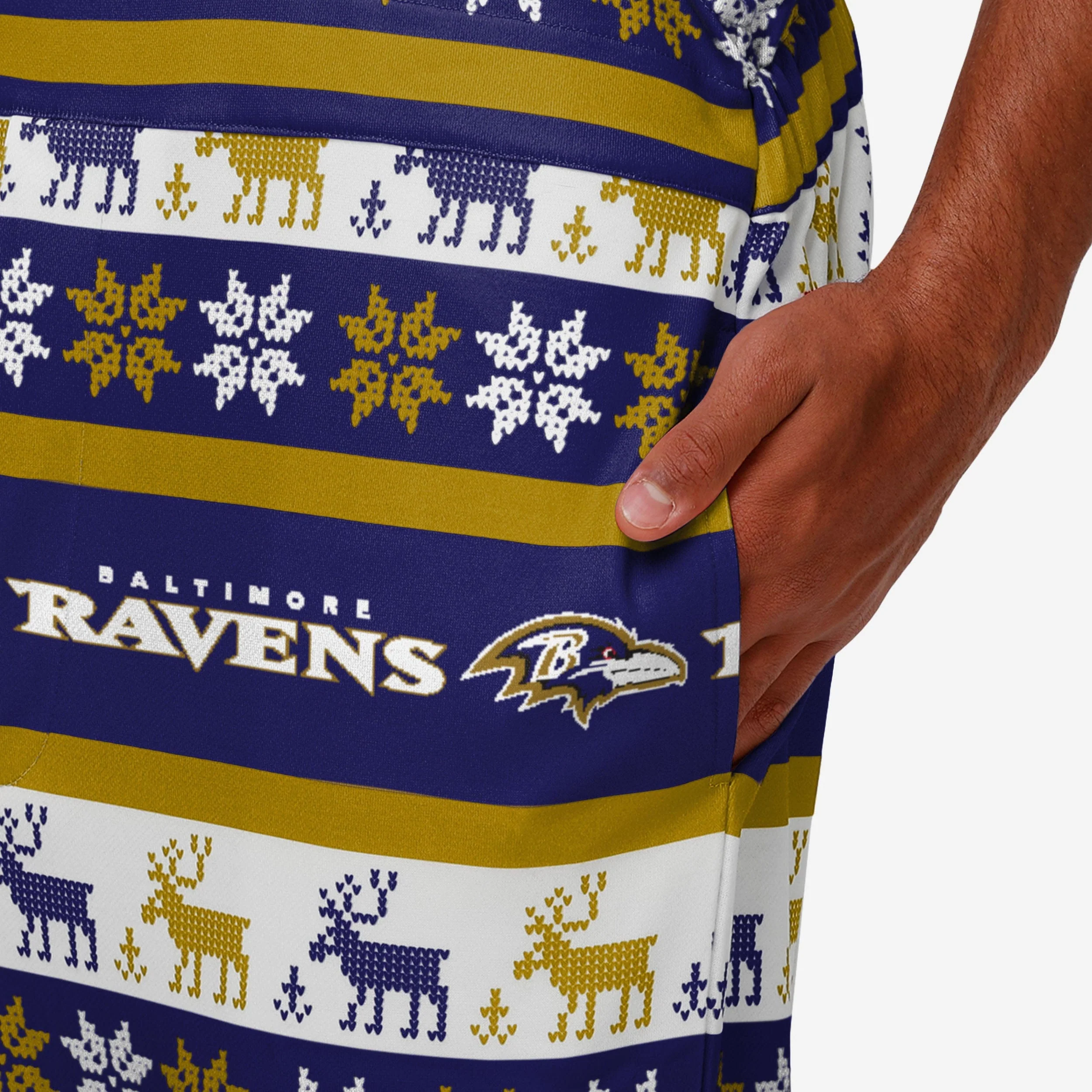 Baltimore Ravens Mens Ugly Home Gating Bib Overalls - Image 5