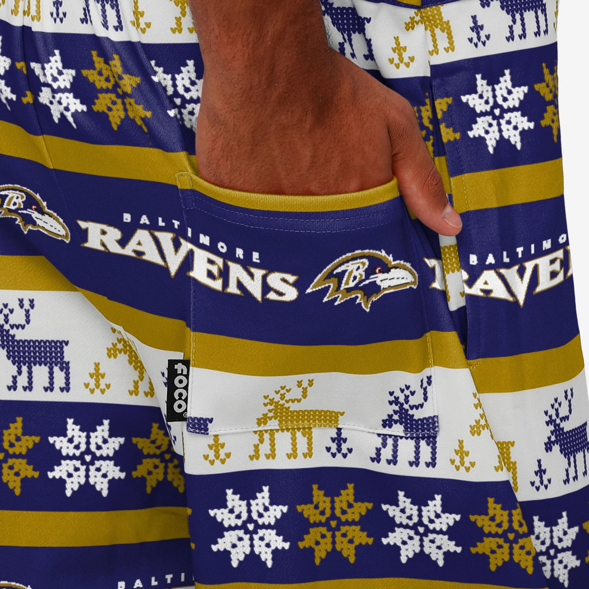 Baltimore Ravens Mens Ugly Home Gating Bib Overalls - Image 6