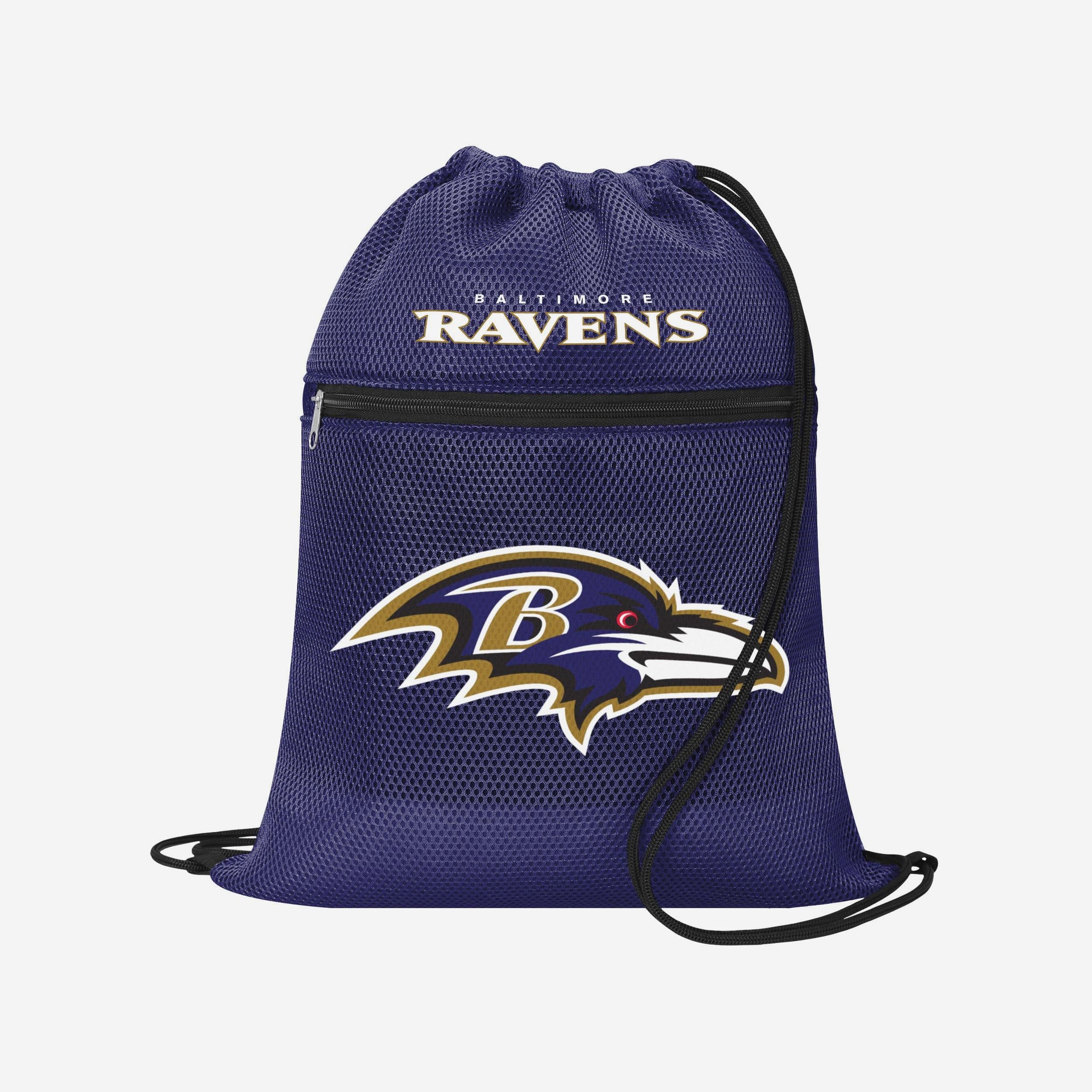 Baltimore Ravens Mesh Pocket Drawstring Backpack - Image 3