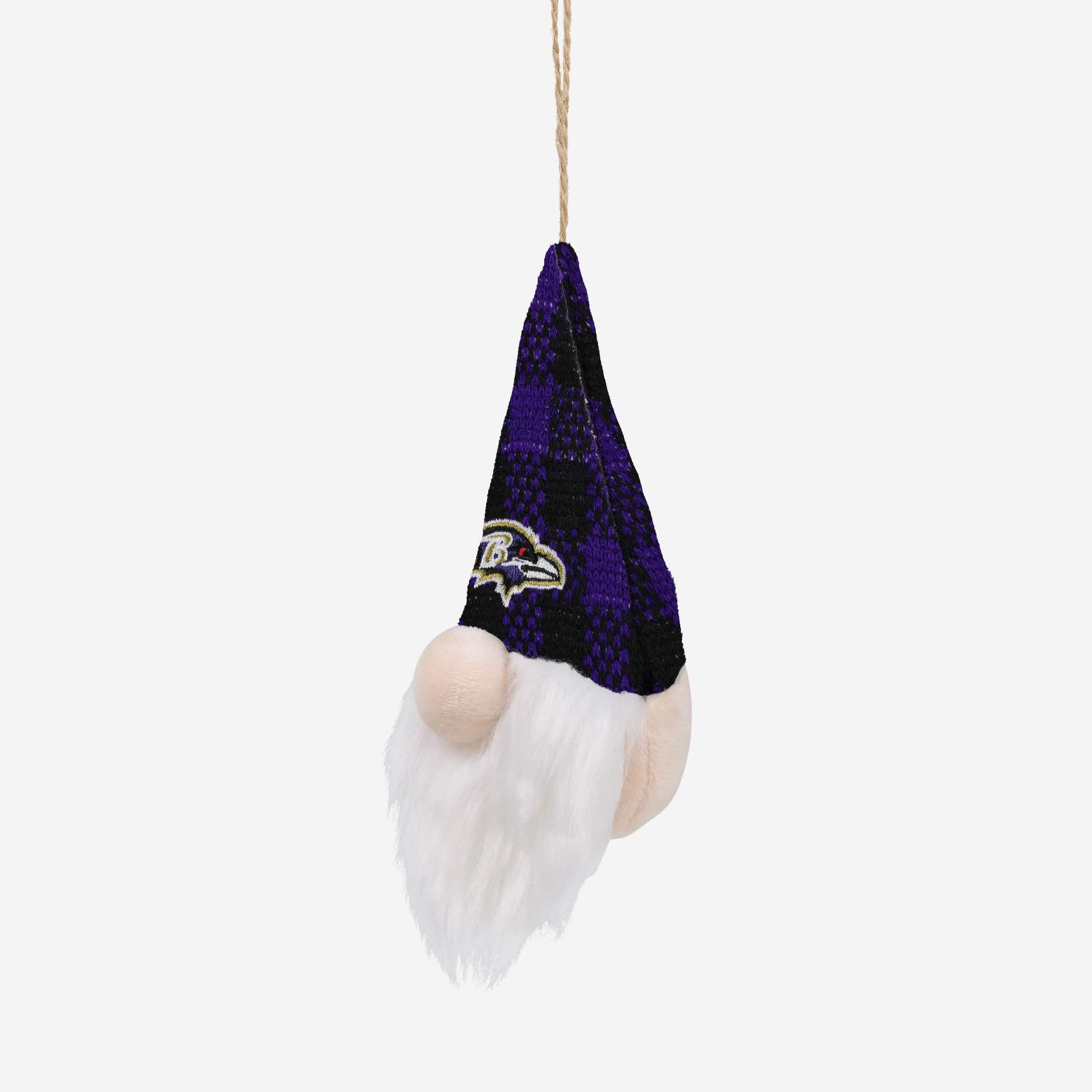 Baltimore Ravens Plaid Hat Plush Gnome Ornament - Image 2
