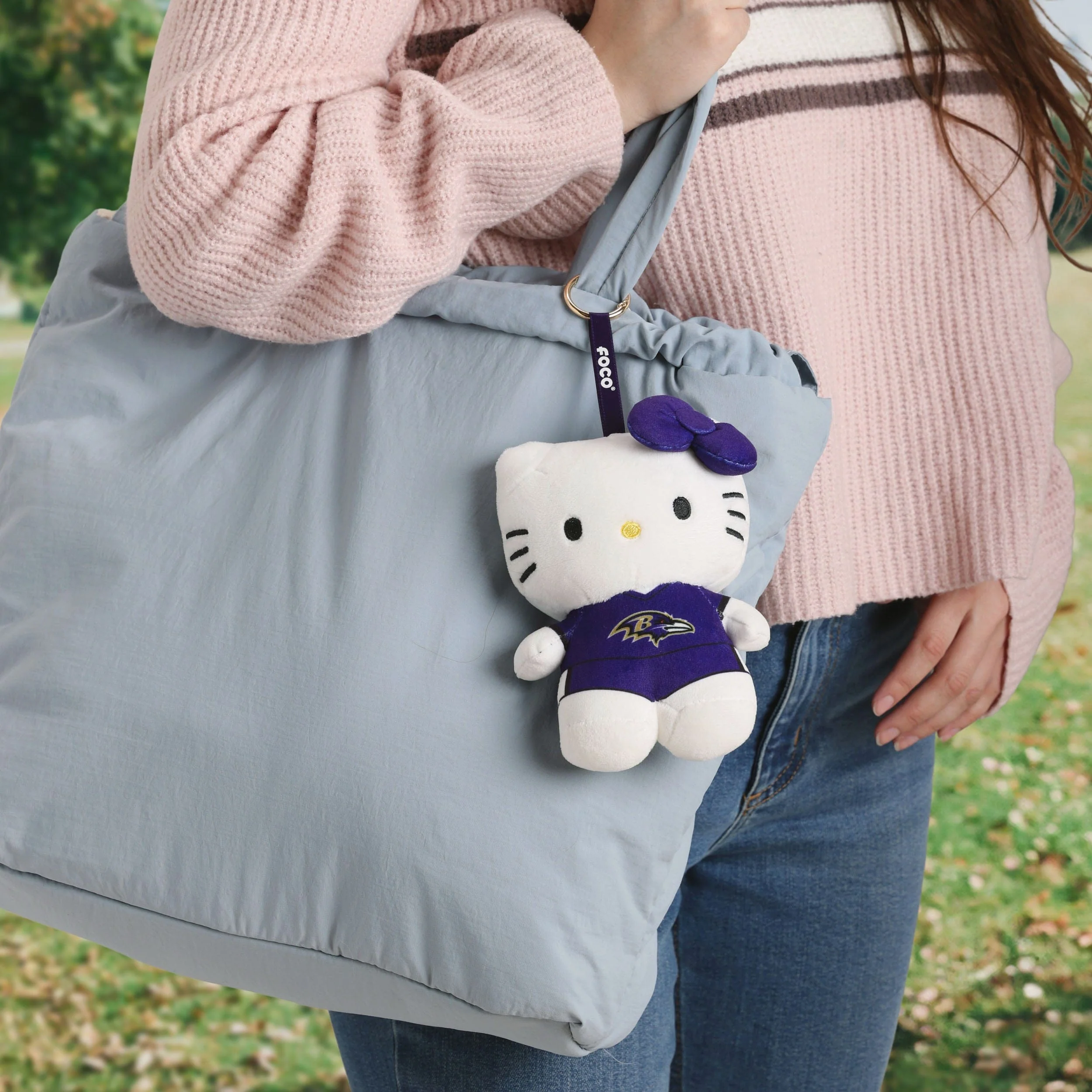 Baltimore Ravens Plush Hello Kitty® Bag Charm Keychain - Image 2