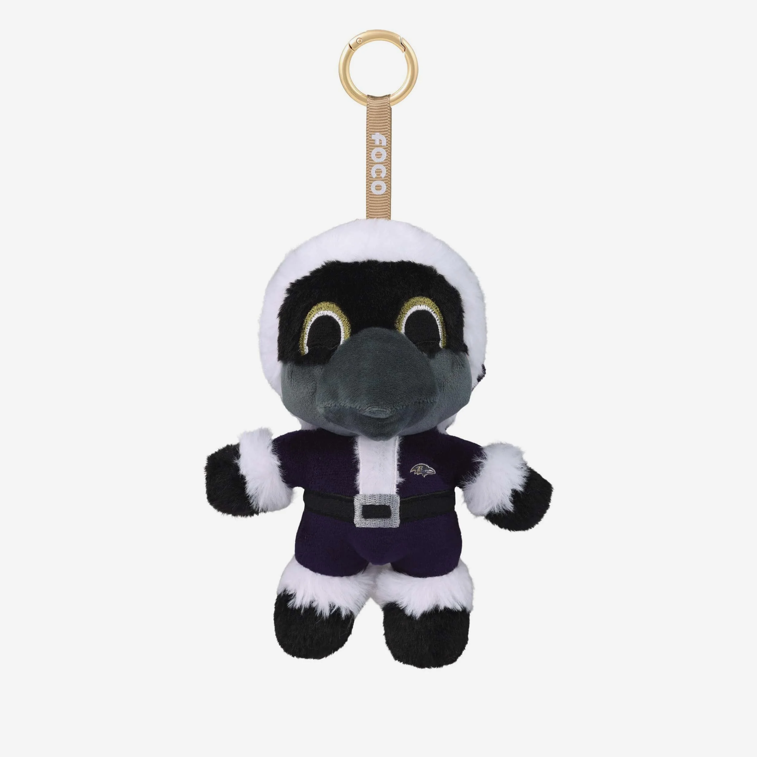 Baltimore Ravens Plush Mascot Santa Bag Charm Keychain