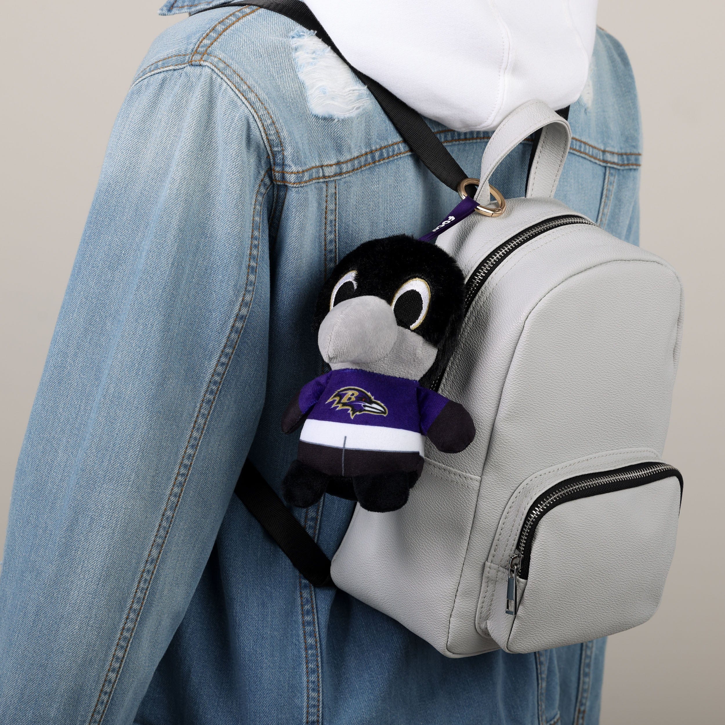 Baltimore Ravens Plush Teamie Beanie Mascot Bag Charm Keychain - Image 2