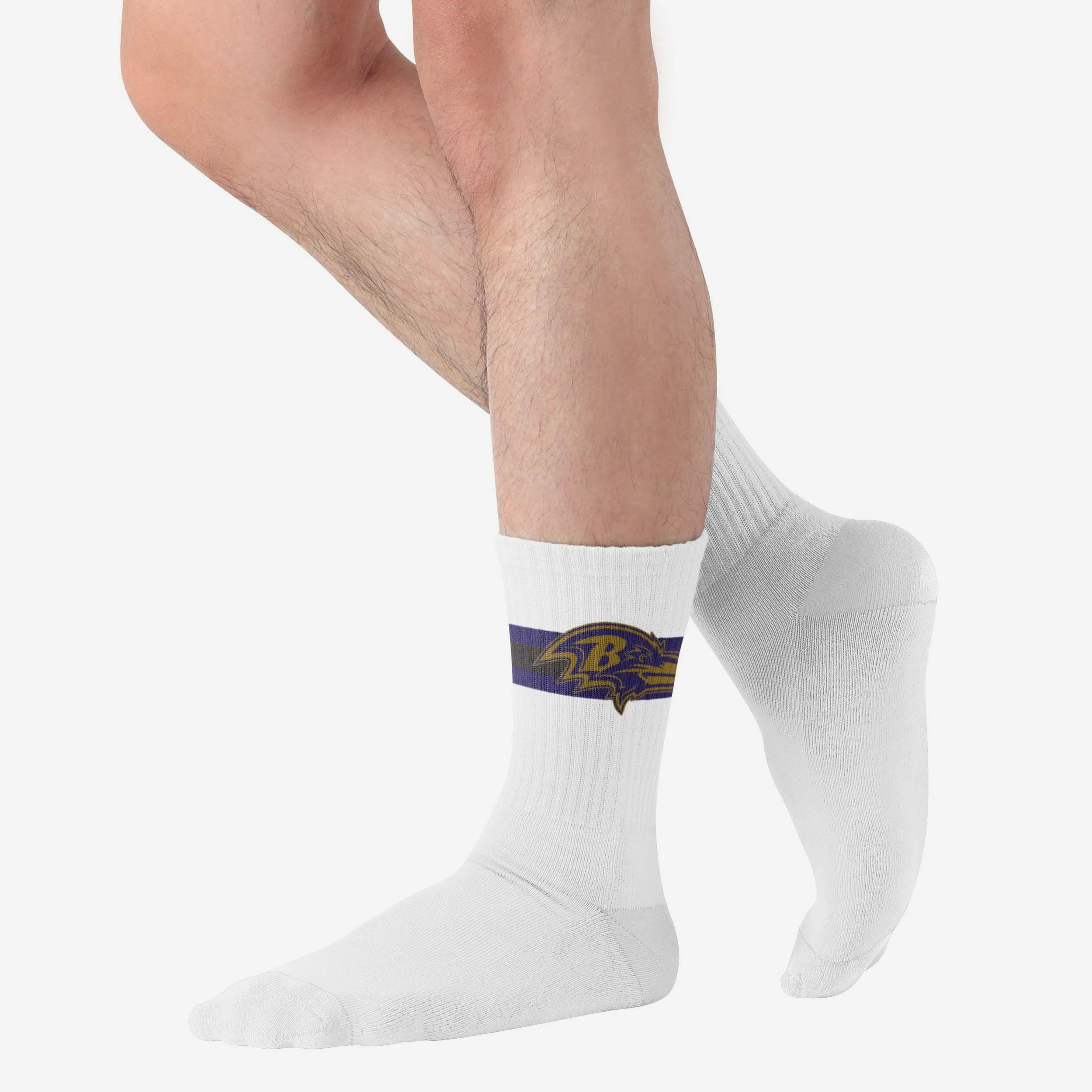 Baltimore Ravens Primary Logo White Socks - Image 2