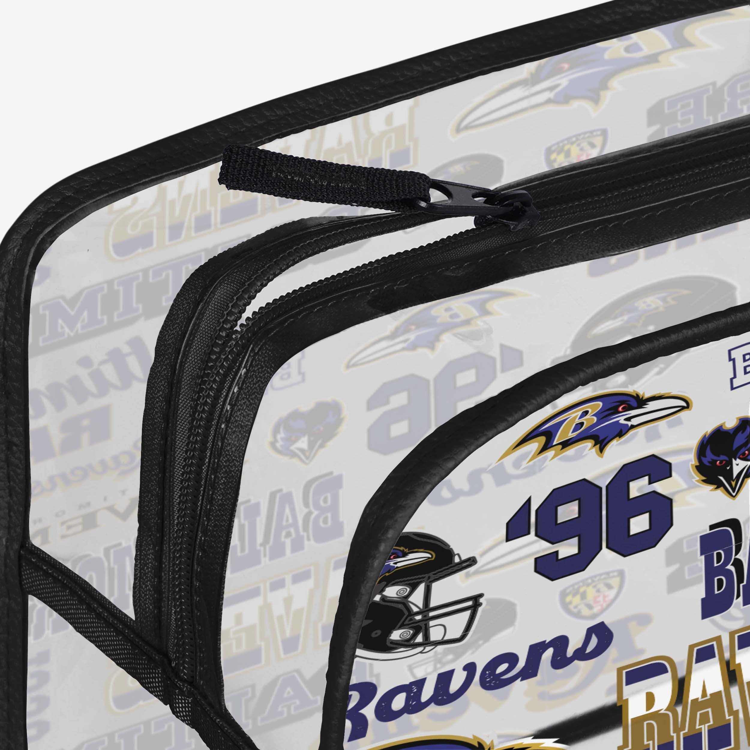 Baltimore Ravens Repeat Retro Print Clear Cosmetic Bag - Image 4