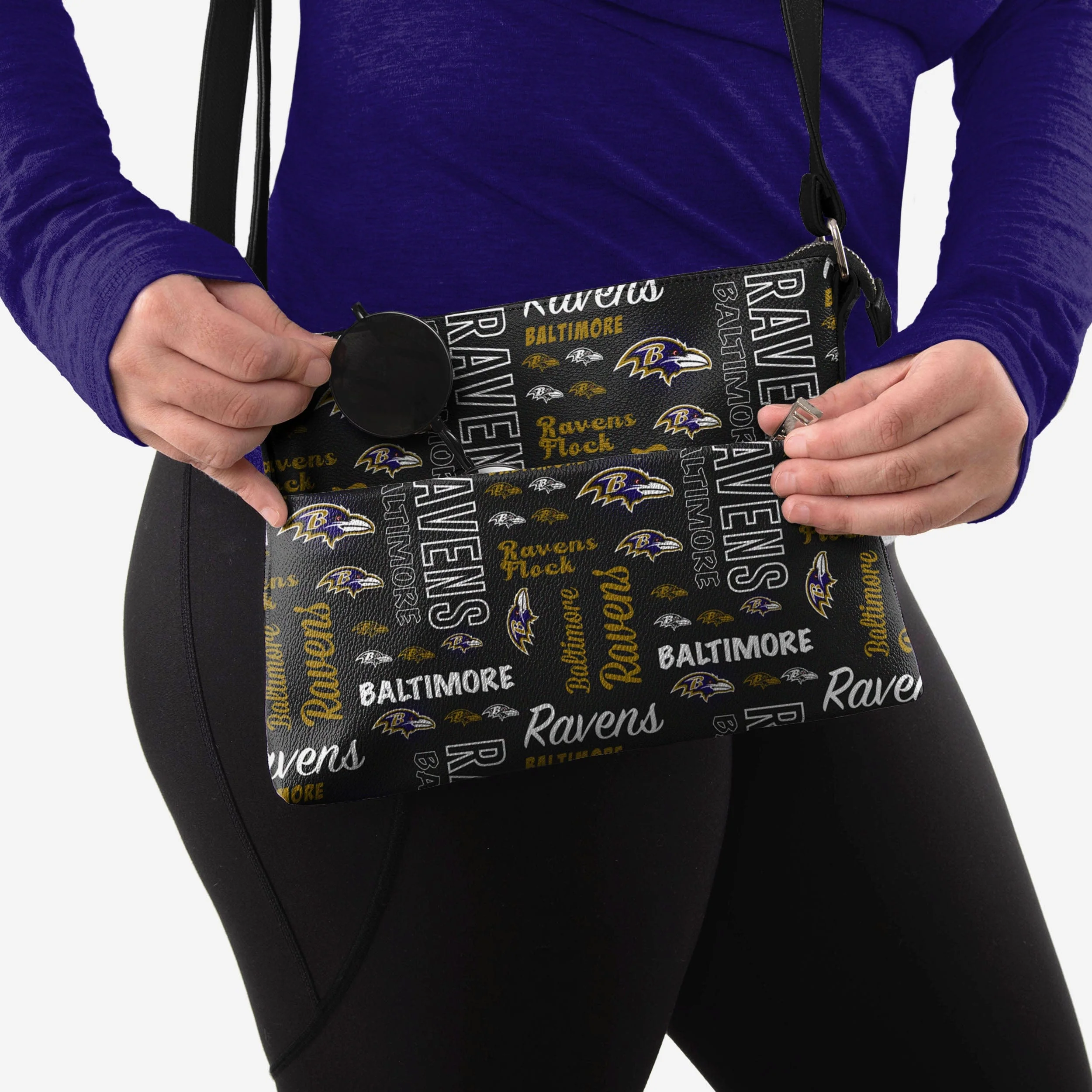 Baltimore Ravens Spirited Style Printed Collection Foldover Tote Bag - Image 3