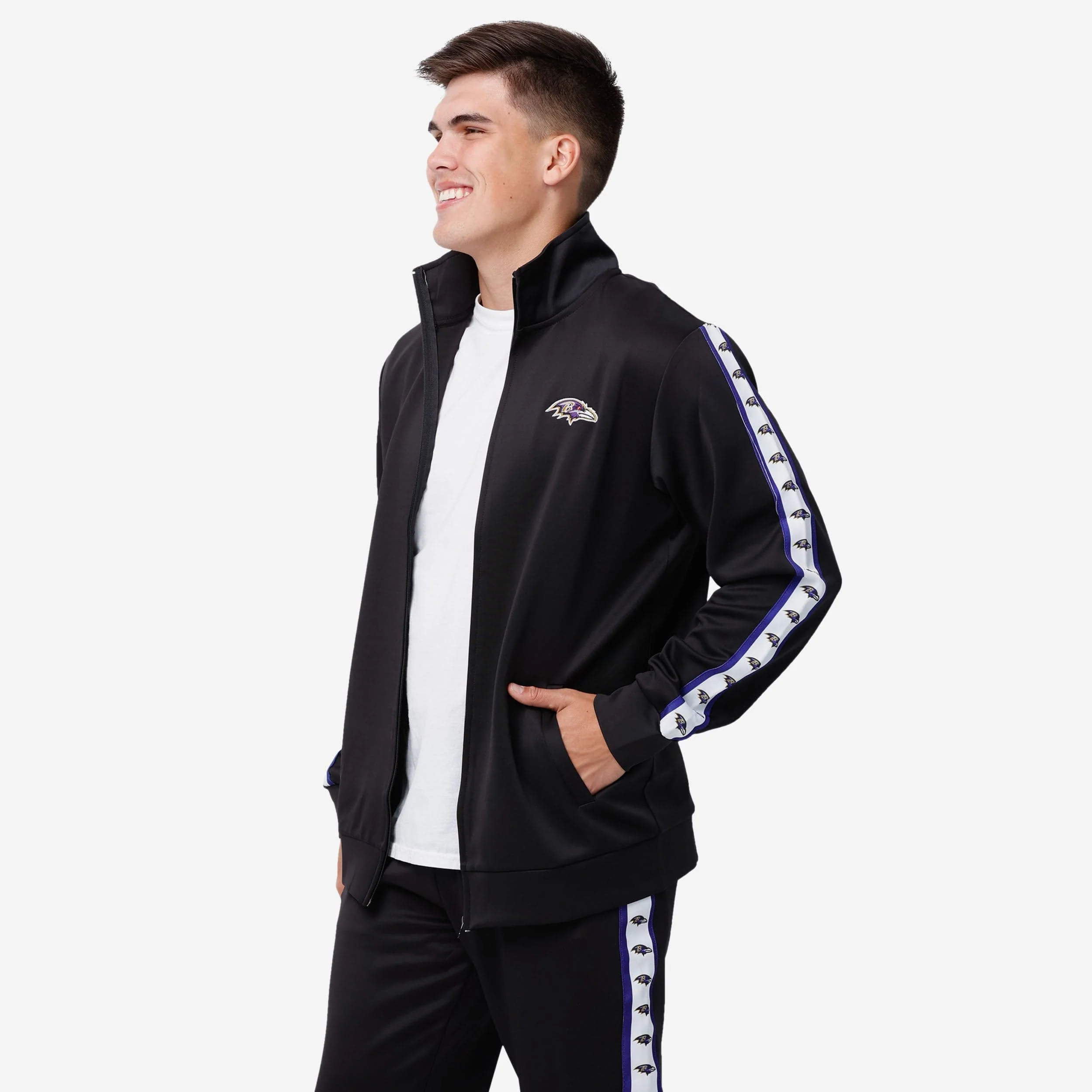 Baltimore Ravens Stripe Logo Track Jacket - Image 5