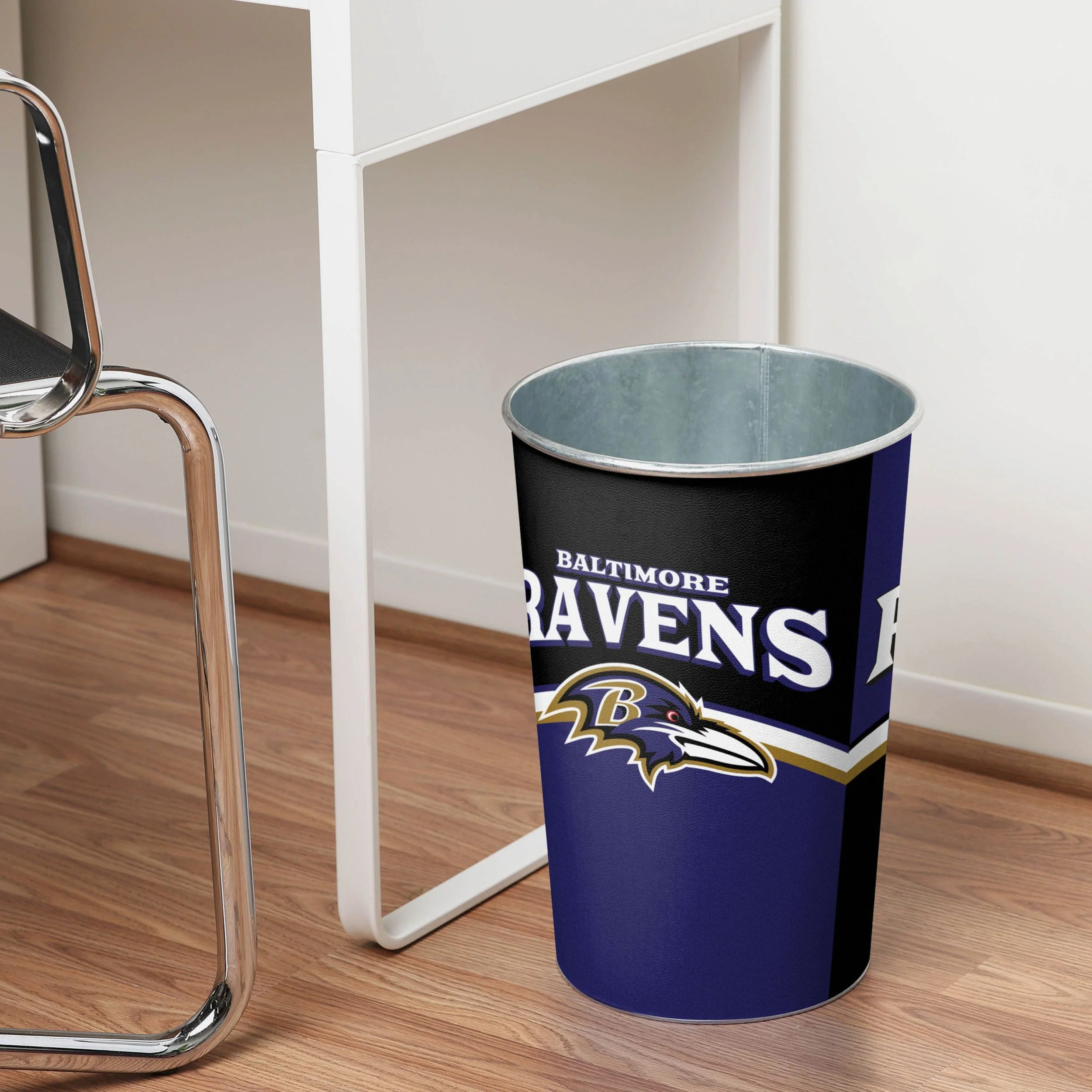 Baltimore Ravens Team Stripe Trash Can - Image 2