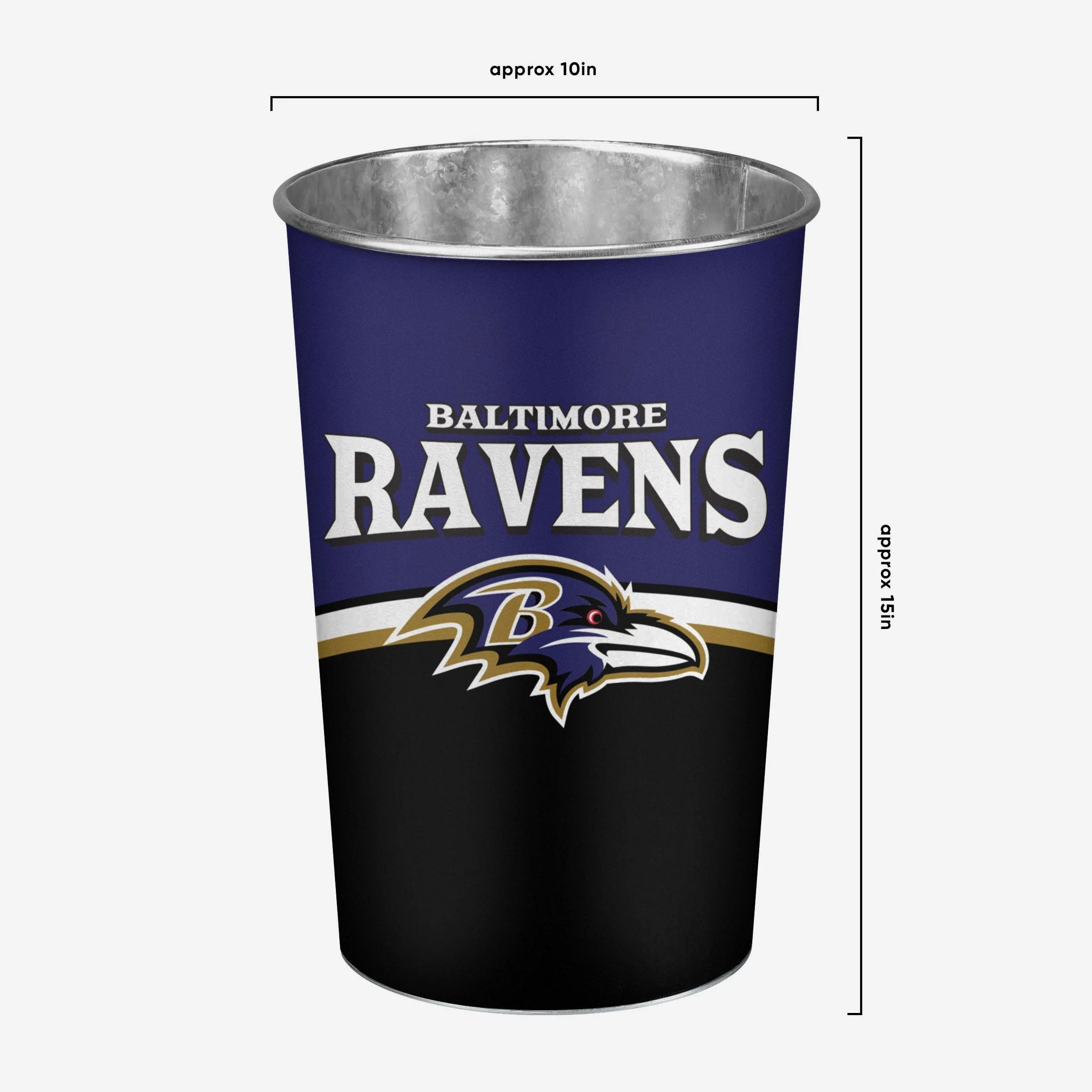 Baltimore Ravens Team Stripe Trash Can - Image 4