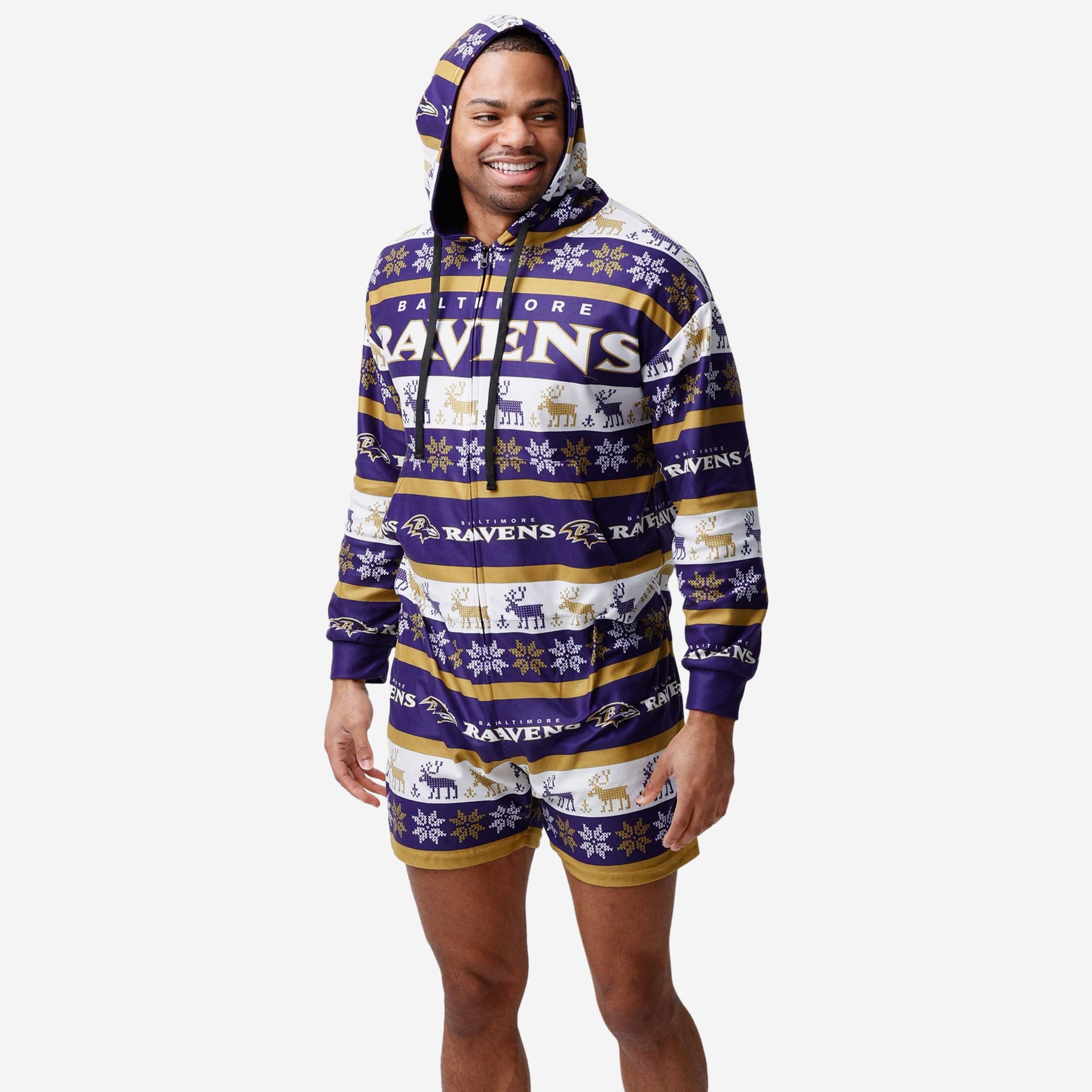 Baltimore Ravens Ugly Short One Piece Pajamas
