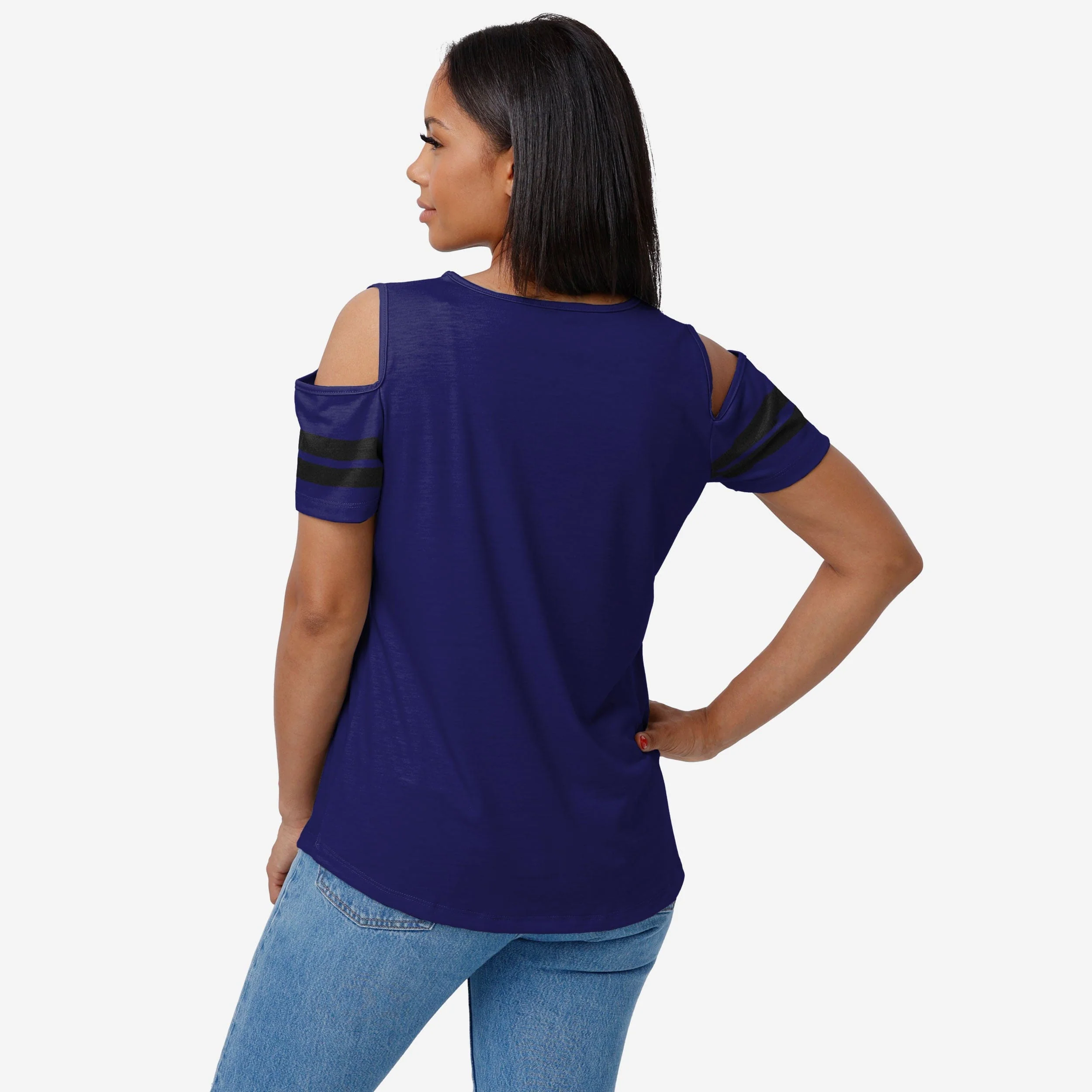 Baltimore Ravens Womens Cold Shoulder T-Shirt - Image 2