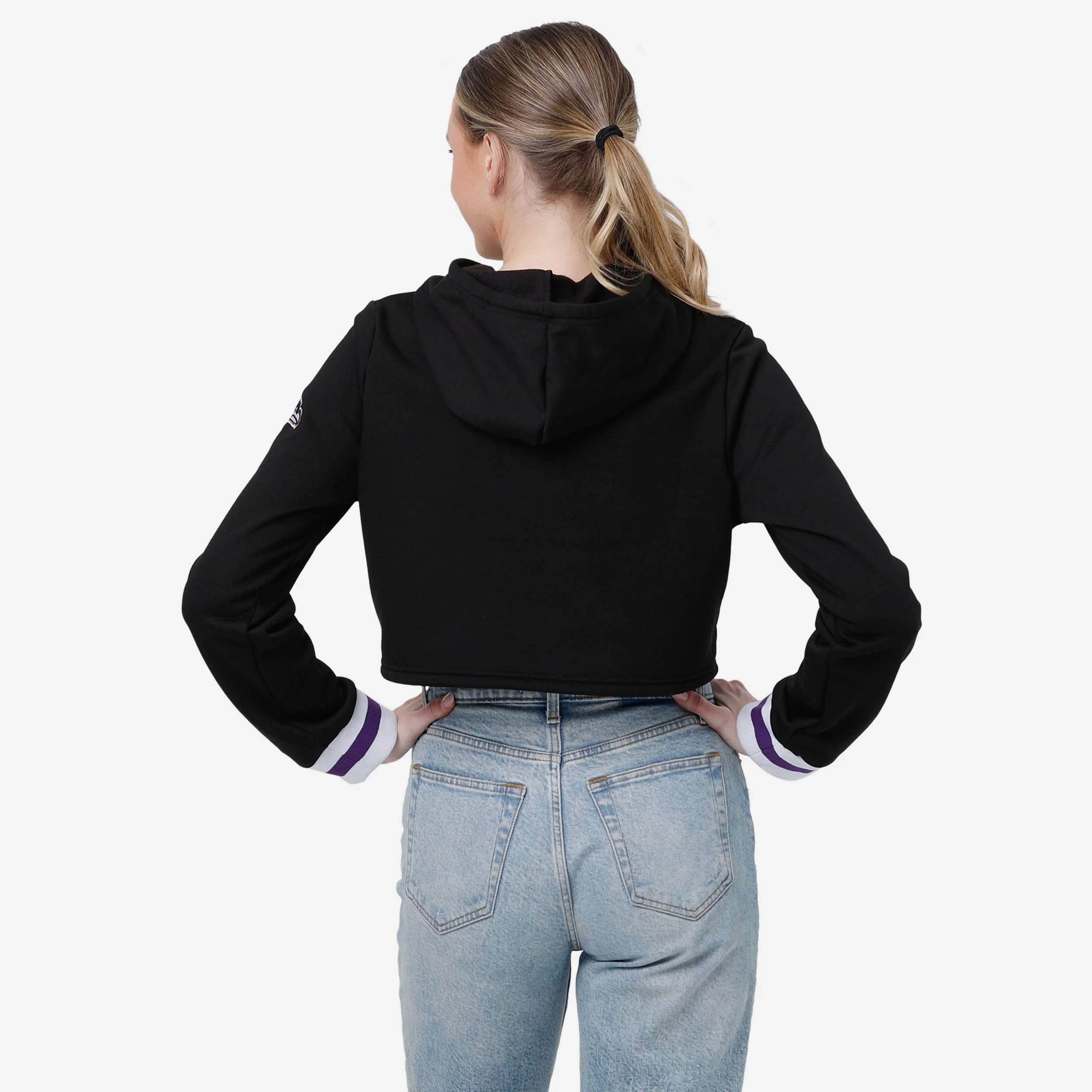 Baltimore Ravens Womens Cropped Chenille Hoodie - Image 2