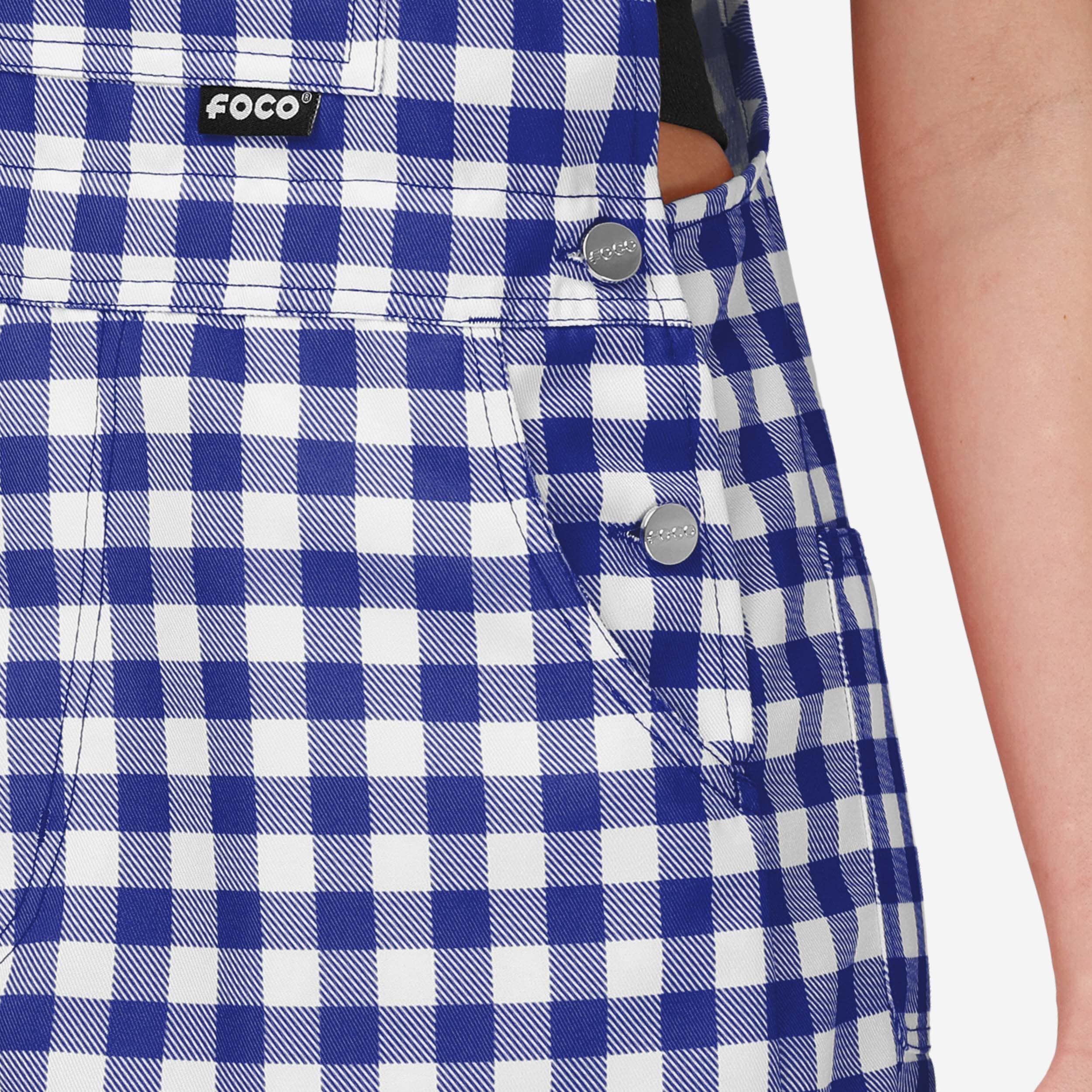 Baltimore Ravens Womens Gingham Check Bib Shortalls - Image 4