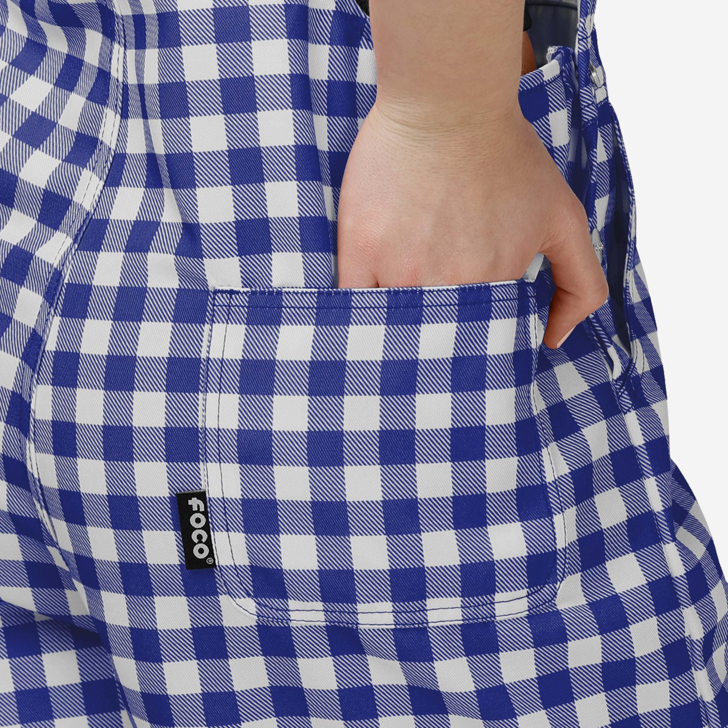 Baltimore Ravens Womens Gingham Check Bib Shortalls - Image 5