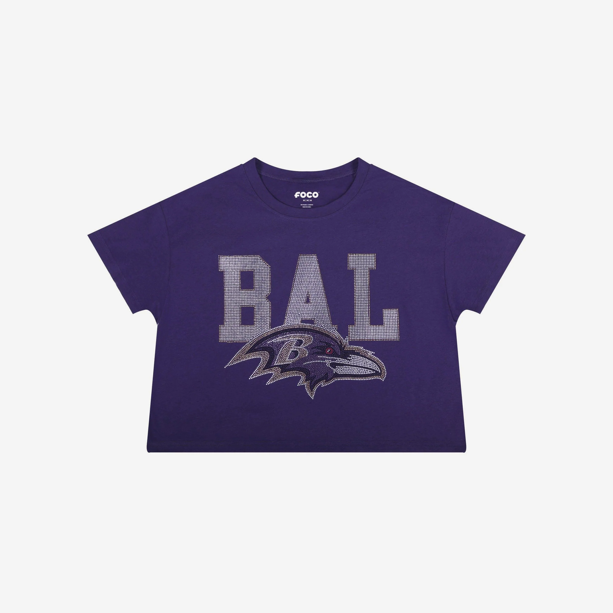Baltimore Ravens Womens Rhinestone Logo Crop Top - Image 4
