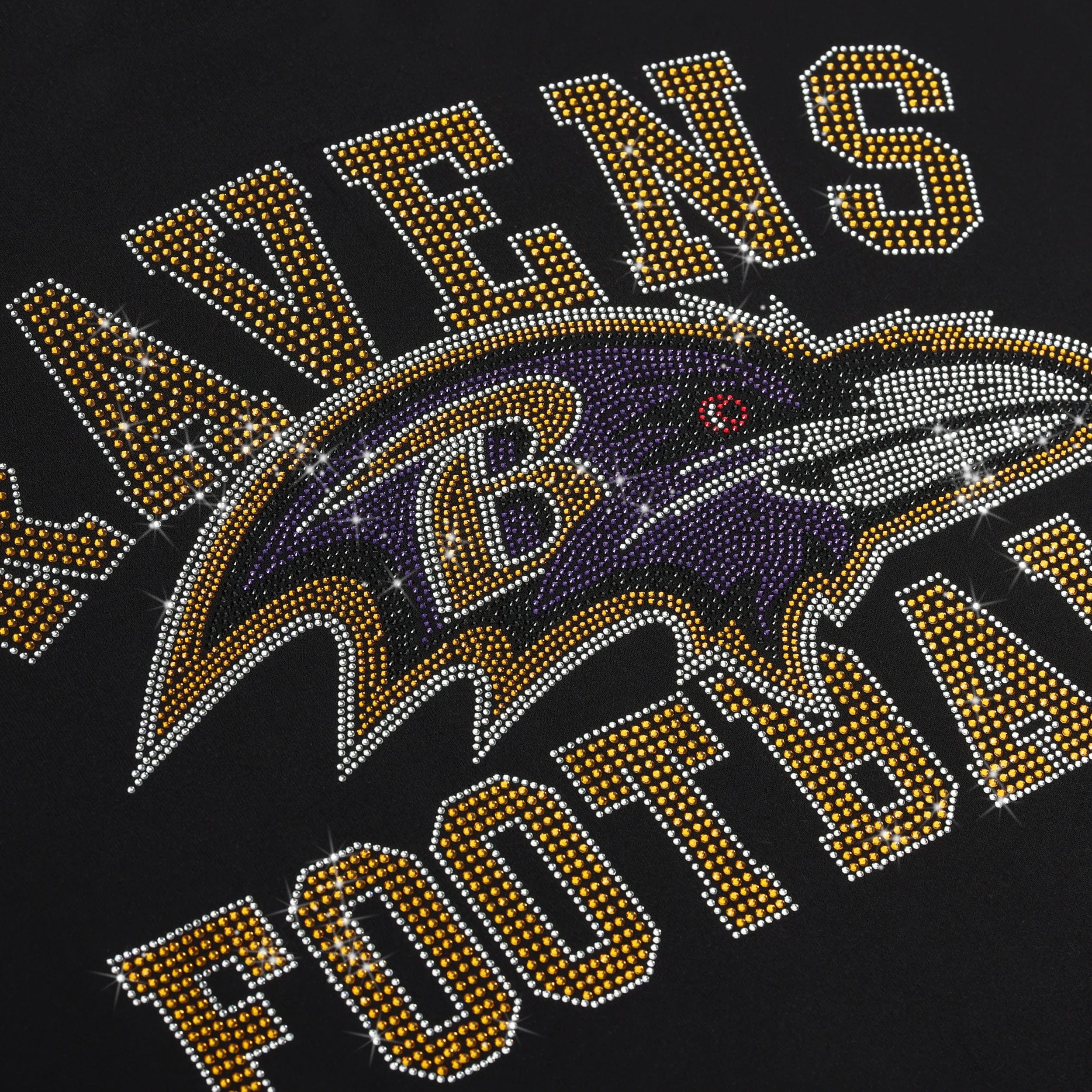 Baltimore Ravens Womens Rhinestone Logo Oversized Crew Neck Sweatshirt - Image 2
