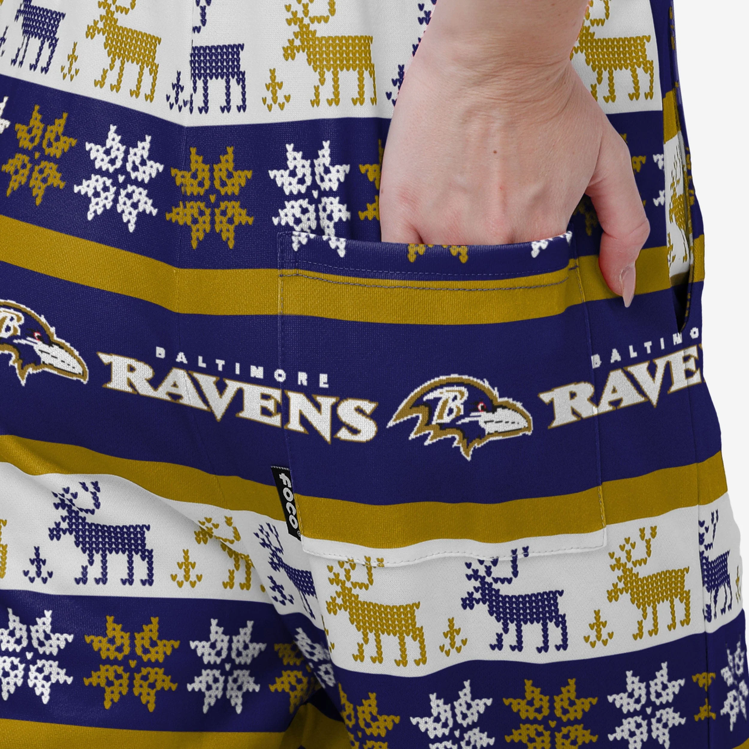 Baltimore Ravens Womens Ugly Home Gating Bib Overalls - Image 6
