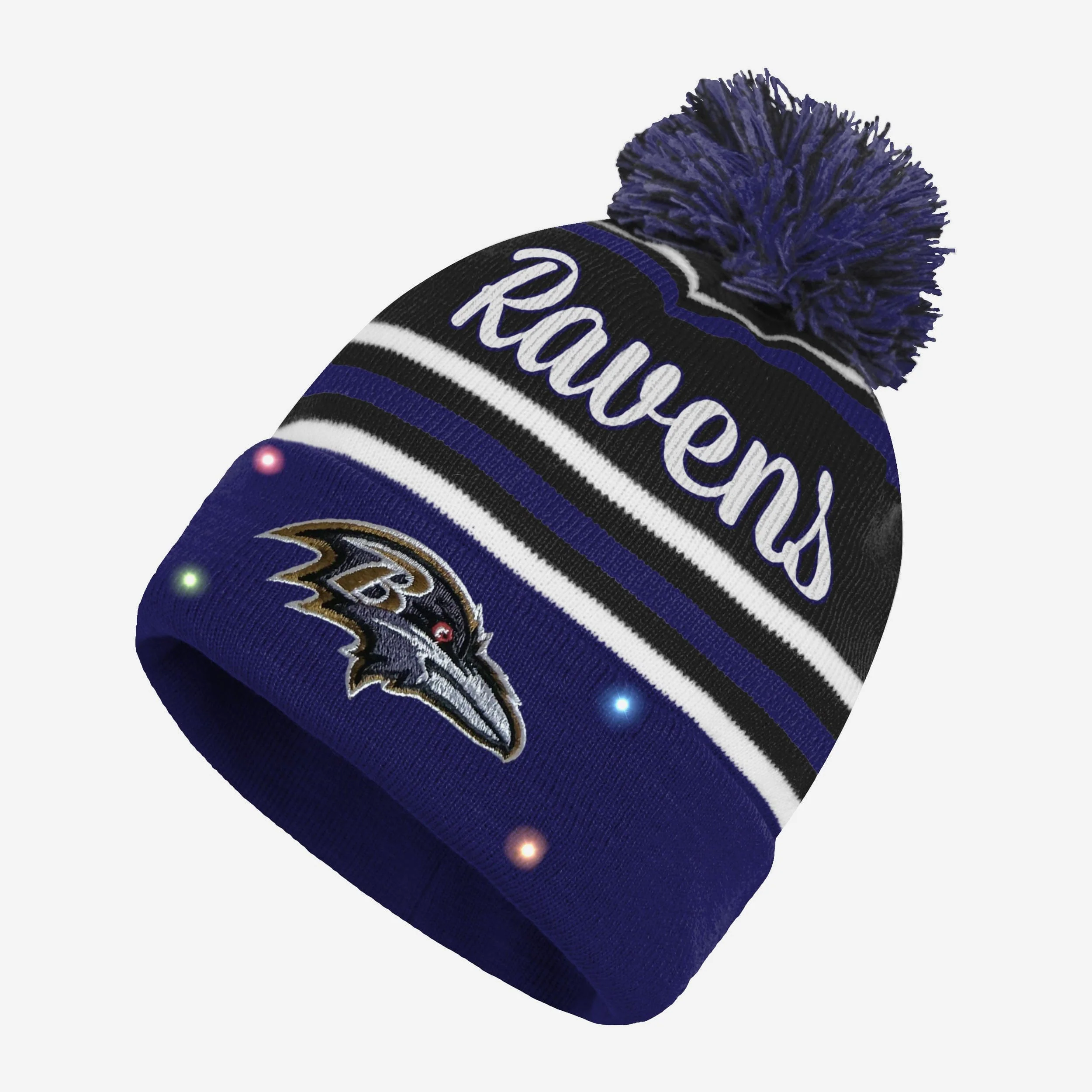 Baltimore Ravens Womens Wordmark Script Light Up Beanie