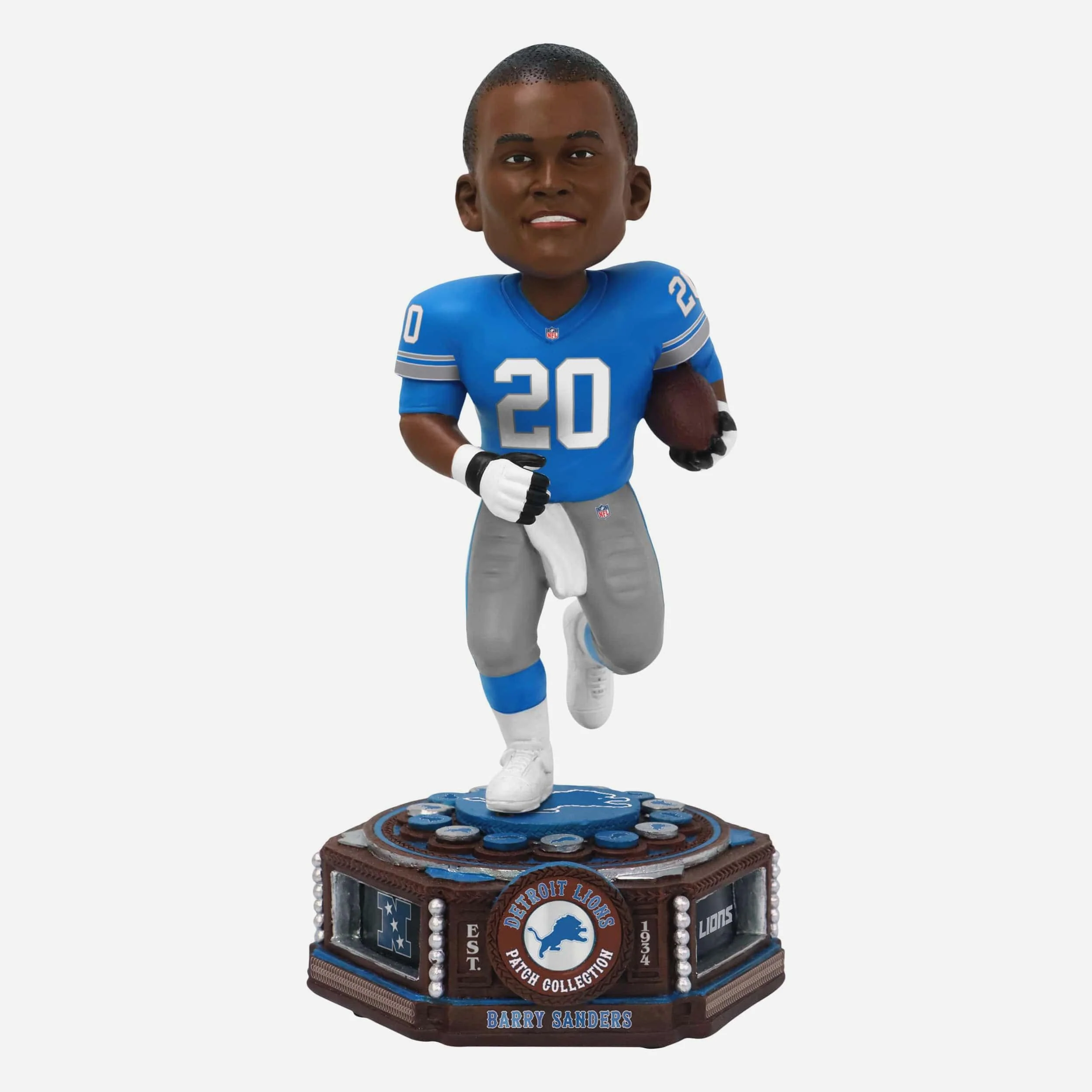 Barry Sanders Detroit Lions Patch Collection Bobblehead