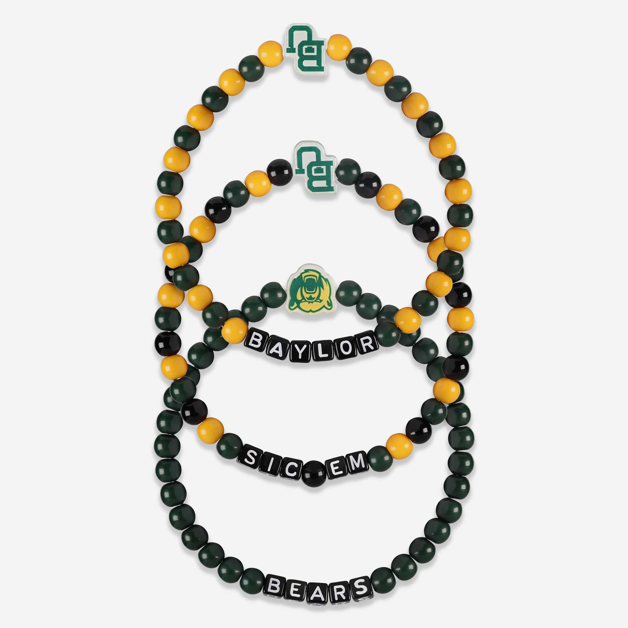 Baylor Bears 3 Pack Beaded Friendship Bracelet