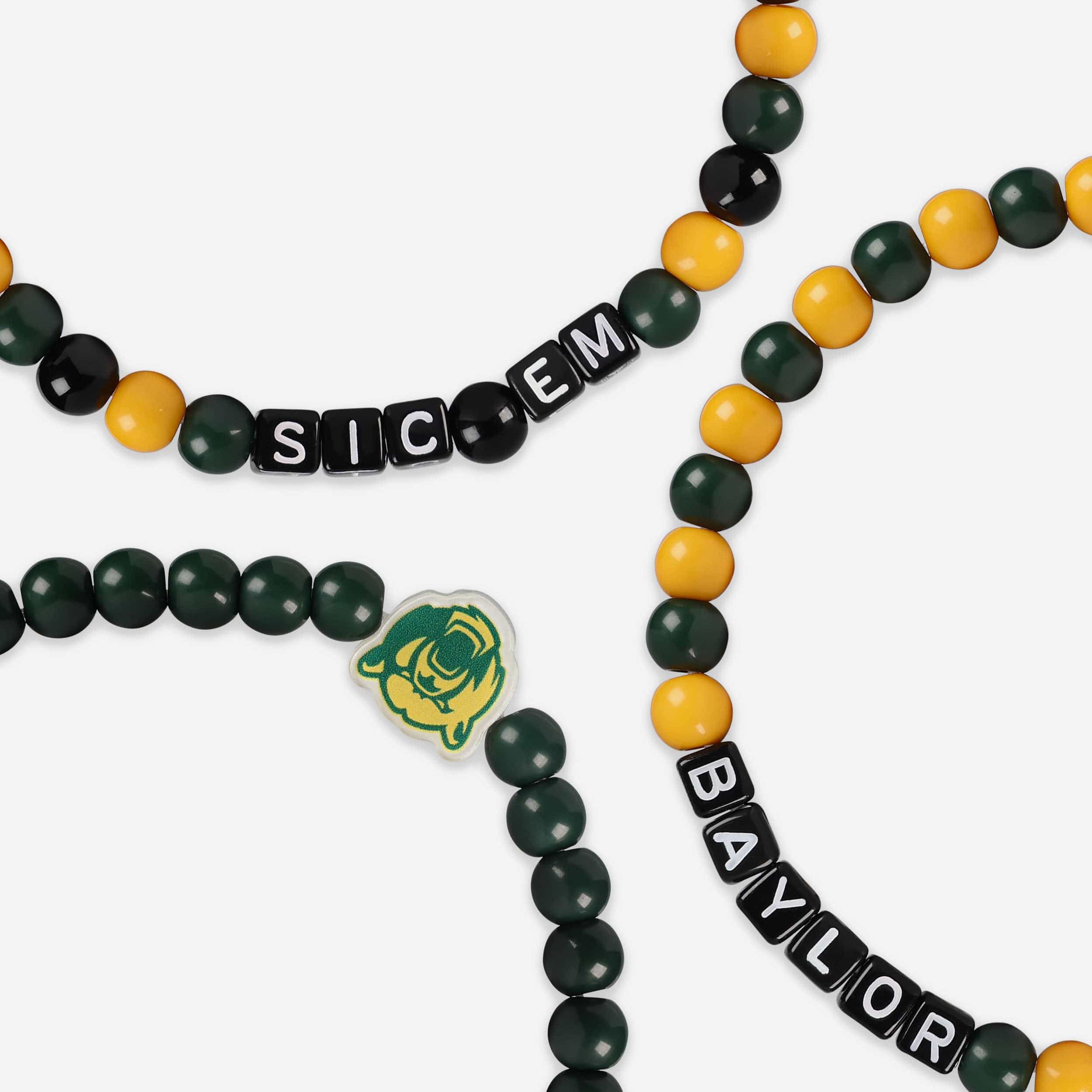 Baylor Bears 3 Pack Beaded Friendship Bracelet - Image 2