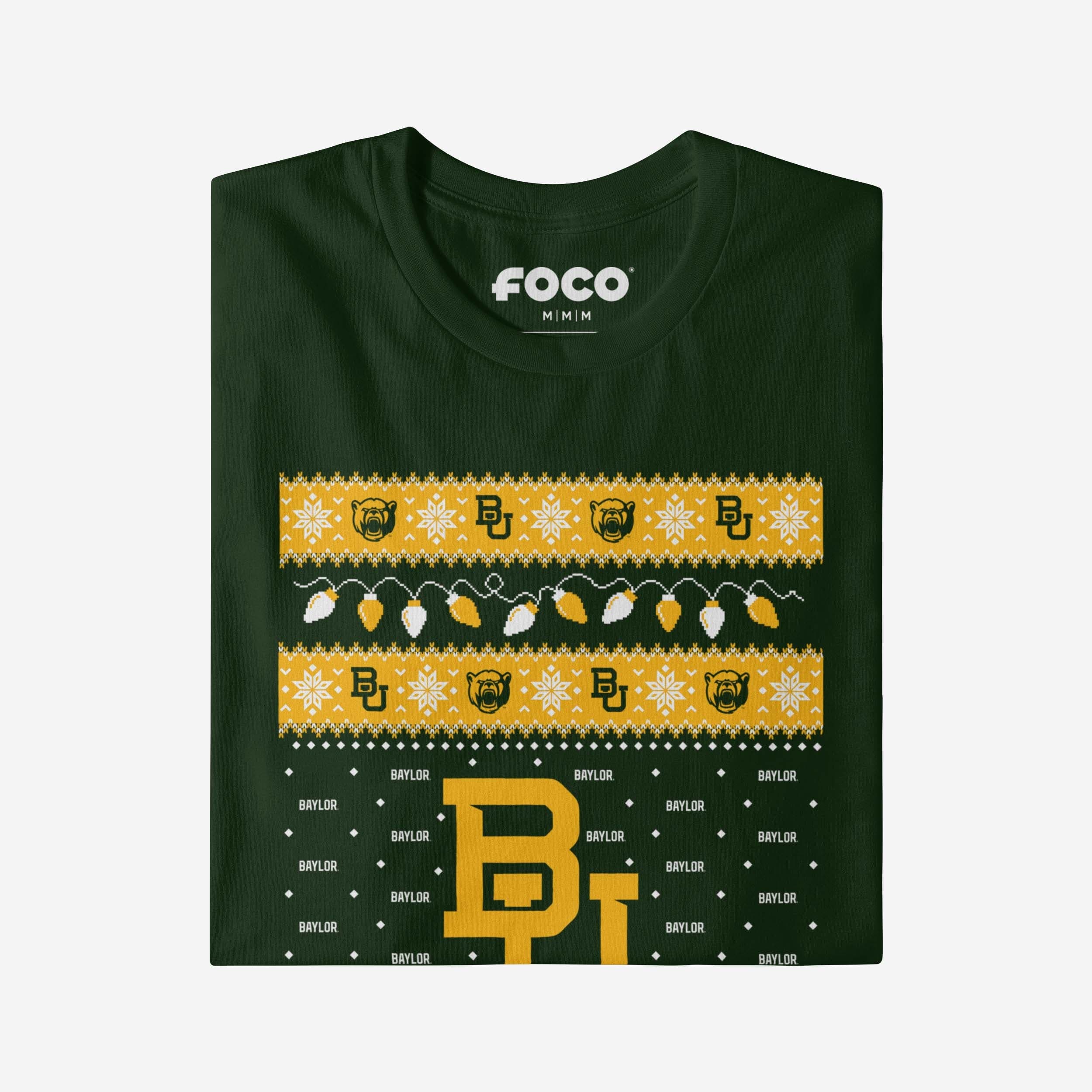 Baylor Bears Holiday Lights Sweater Long Sleeve T-Shirt - Image 4