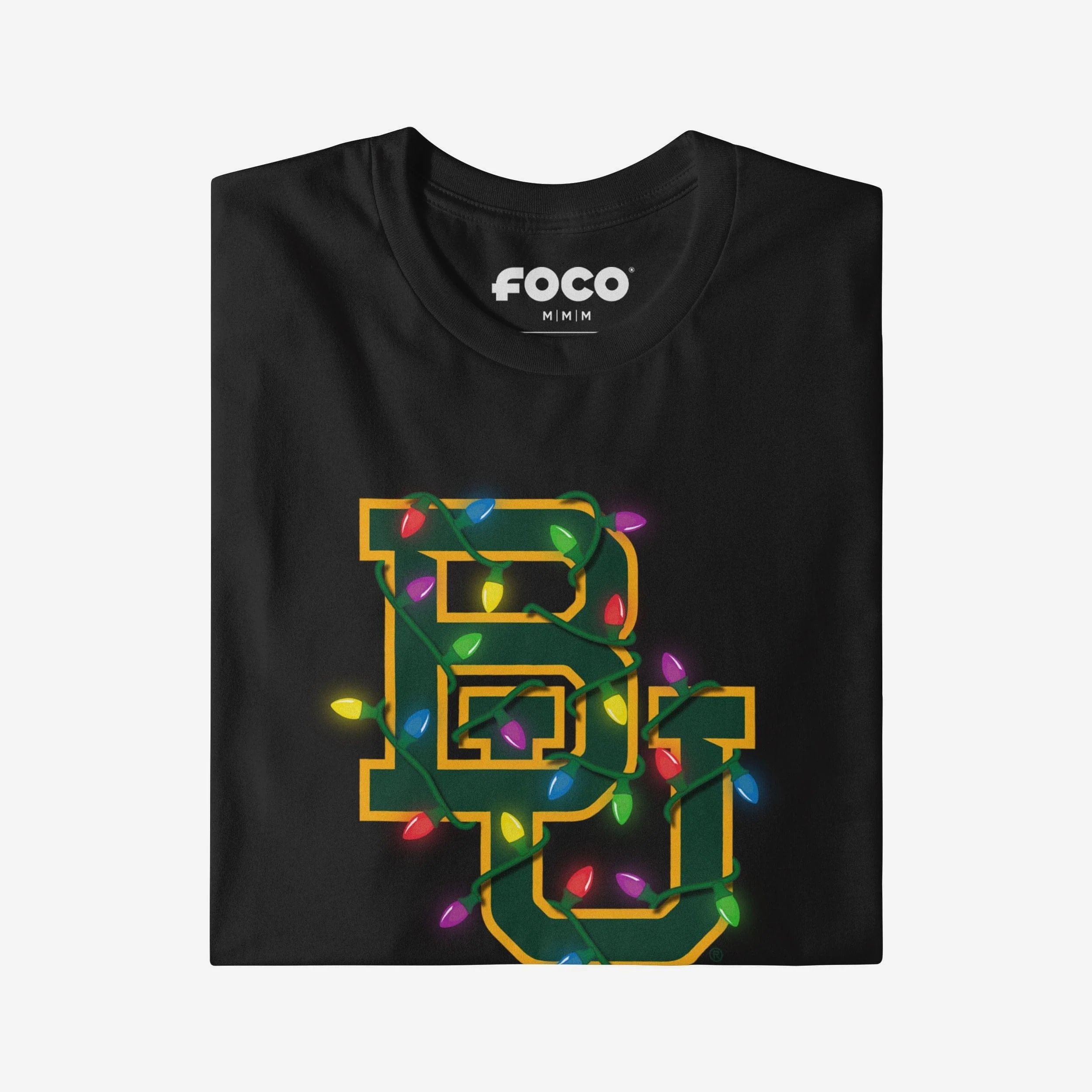 Baylor Bears Primary Logo Holiday Lights Long Sleeve T-Shirt - Image 3