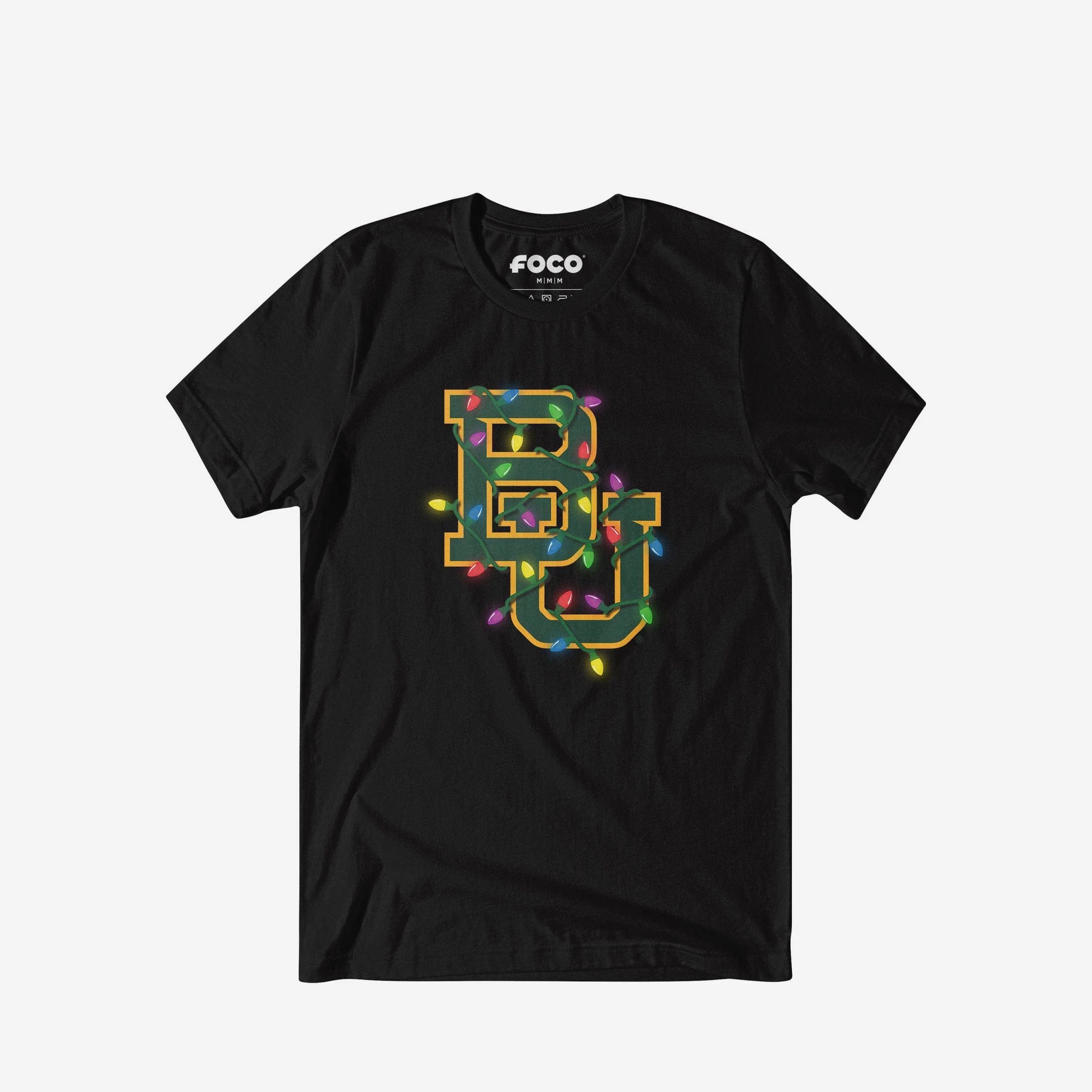 Baylor Bears Primary Logo Holiday Lights T-Shirt