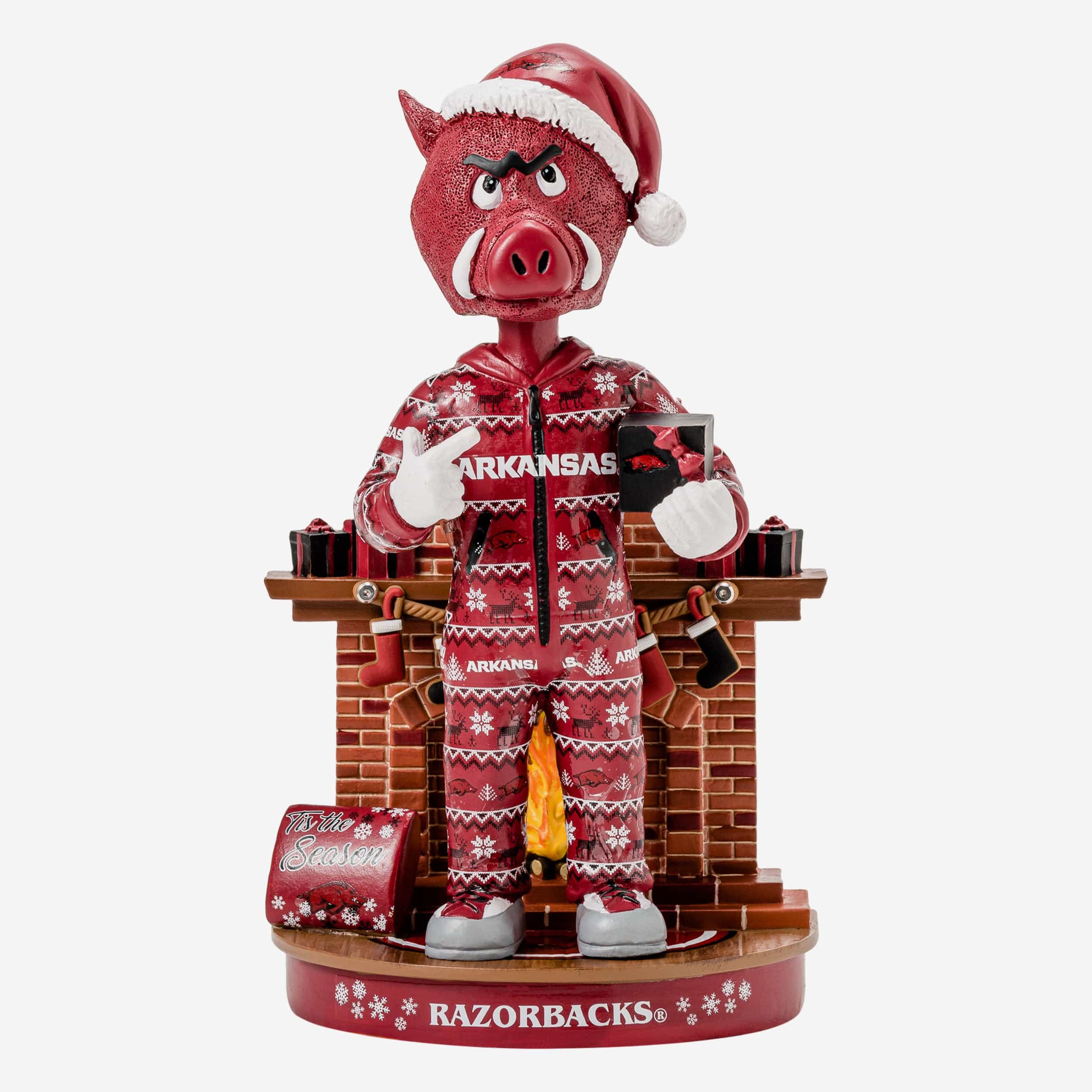 Big Red Arkansas Razorbacks Holiday Mascot Bobblehead