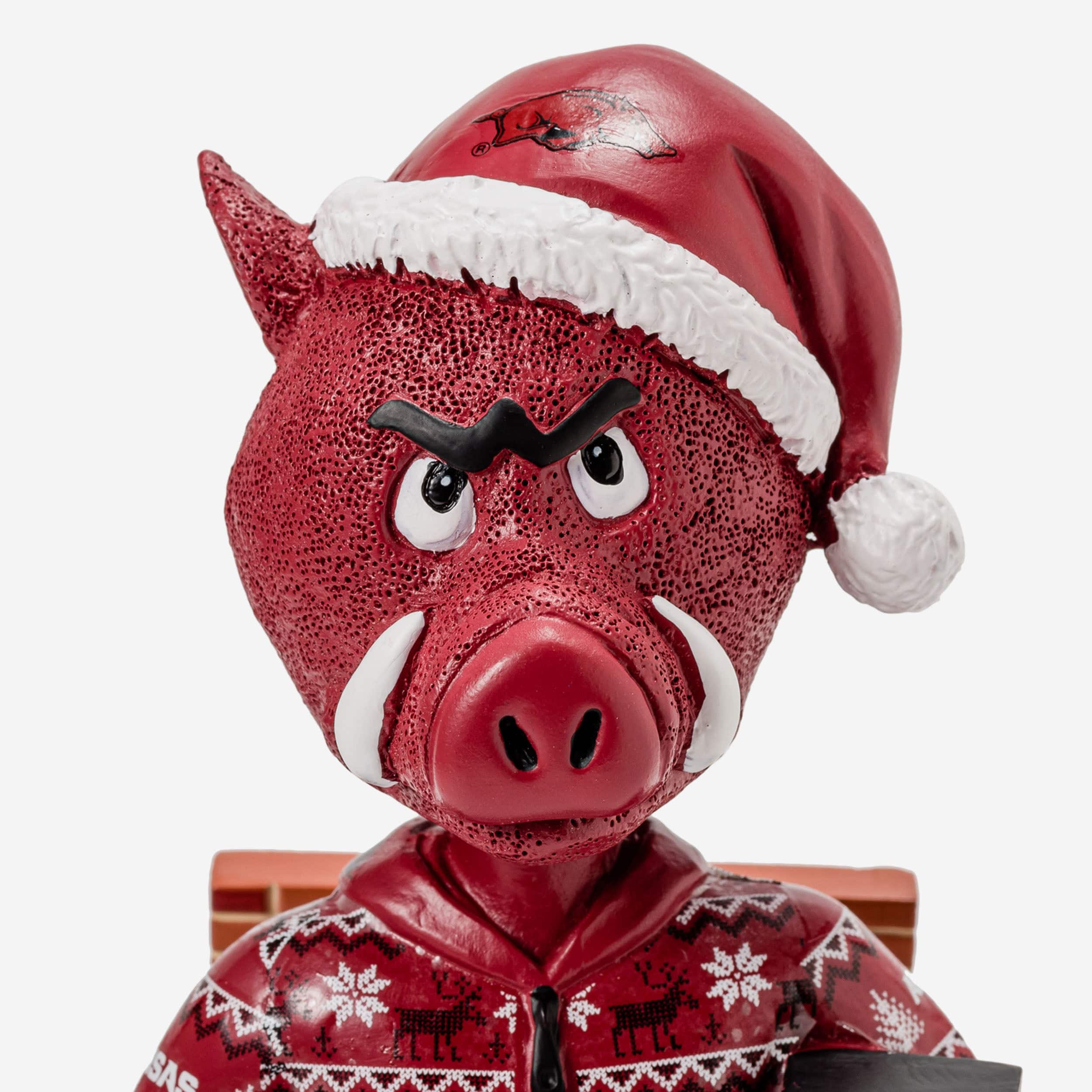 Big Red Arkansas Razorbacks Holiday Mascot Bobblehead - Image 2