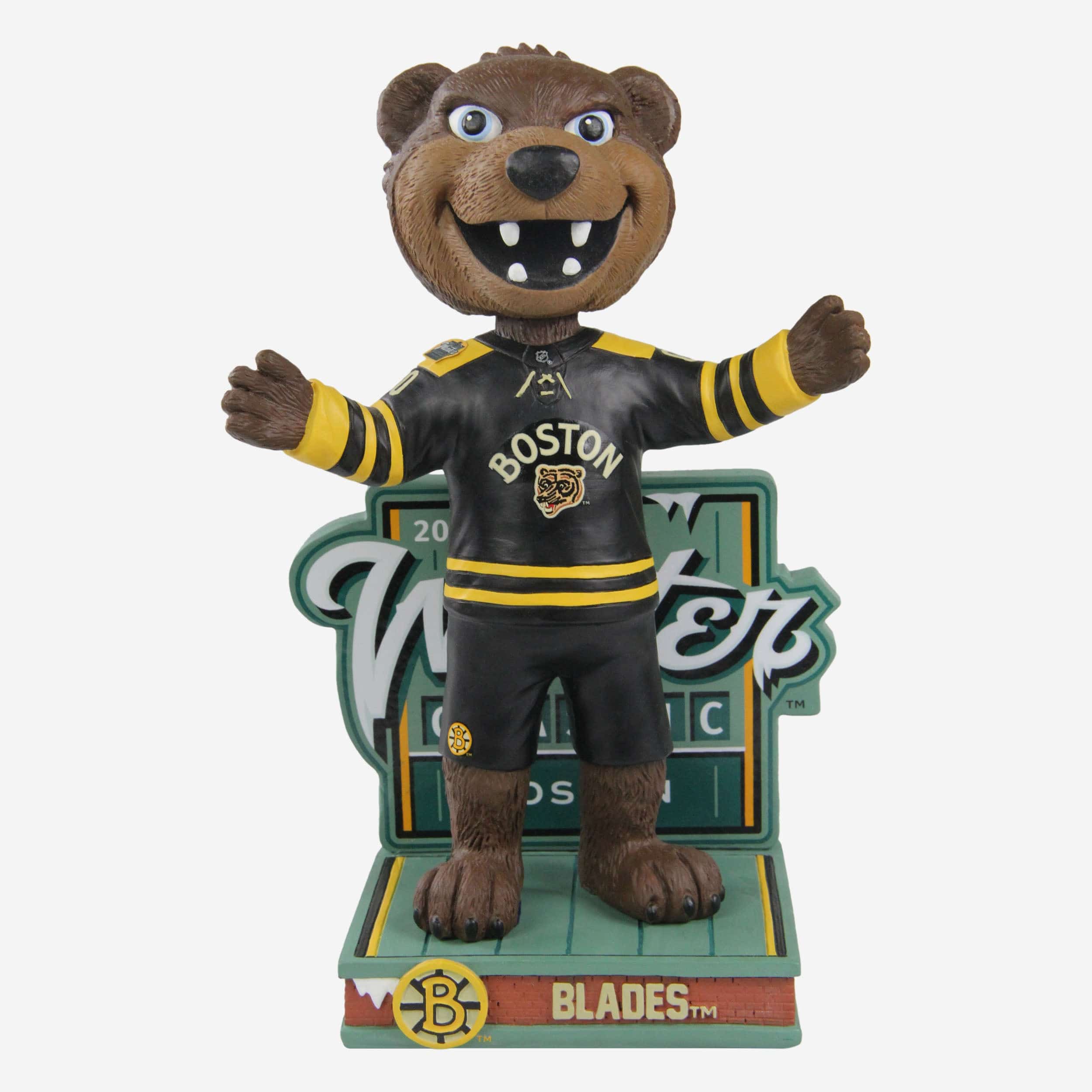 Blades The Bear Boston Bruins 2023 Winter Classic Mascot Bobblehead
