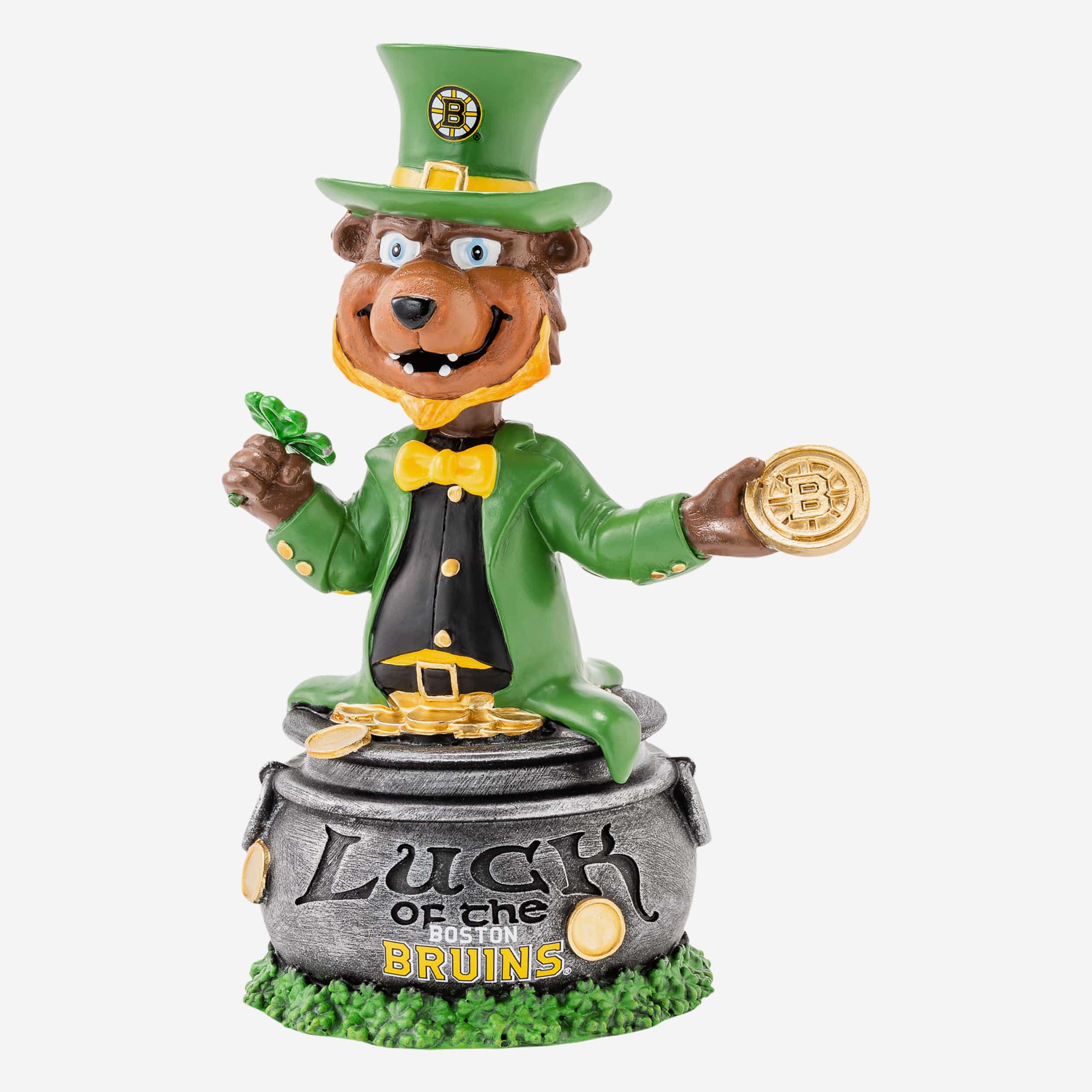 Blades the Bear Boston Bruins Saint Patricks Day Mascot Bobblehead
