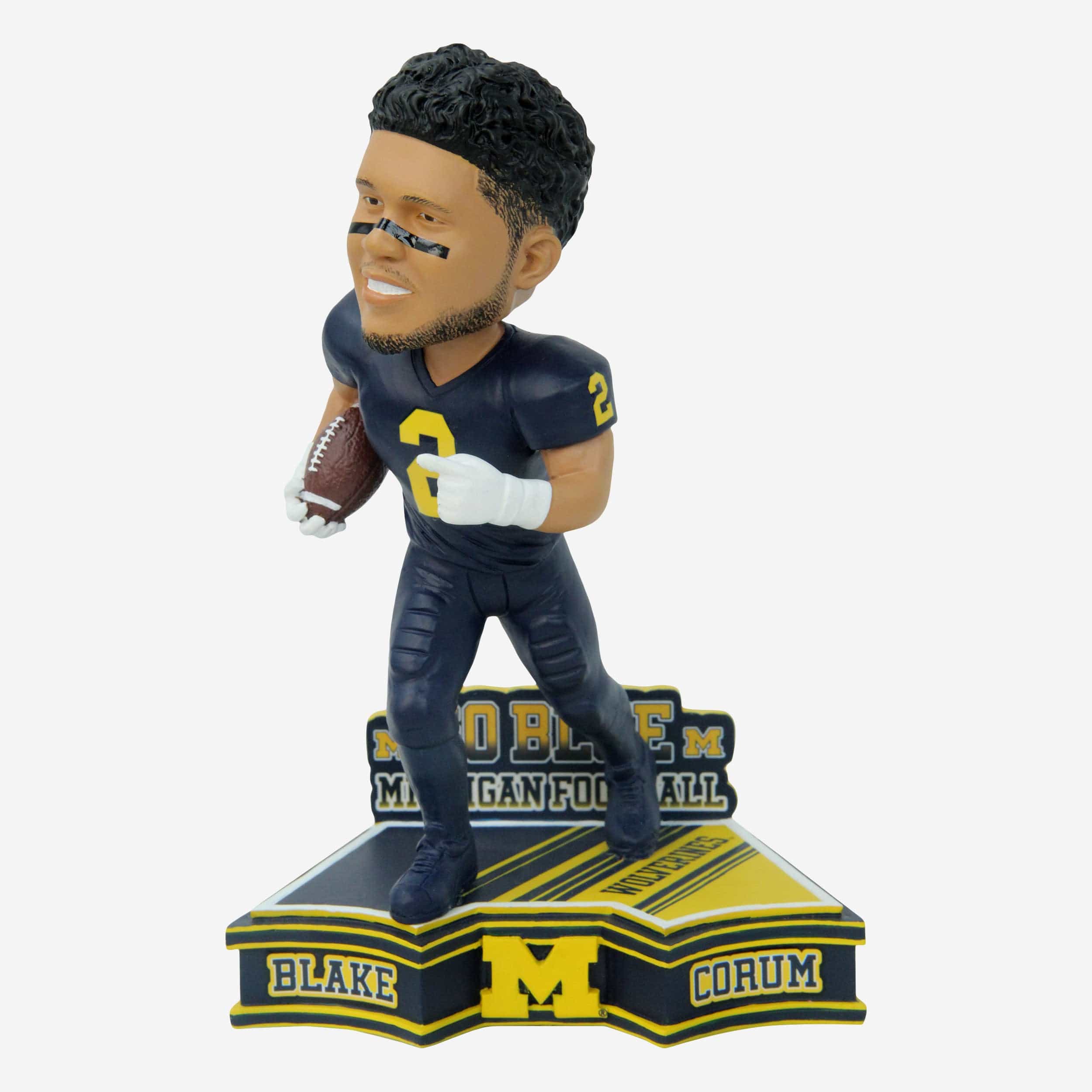Blake Corum Michigan Wolverines 2023 Football Blue Uniform Student Athlete Bobblehead