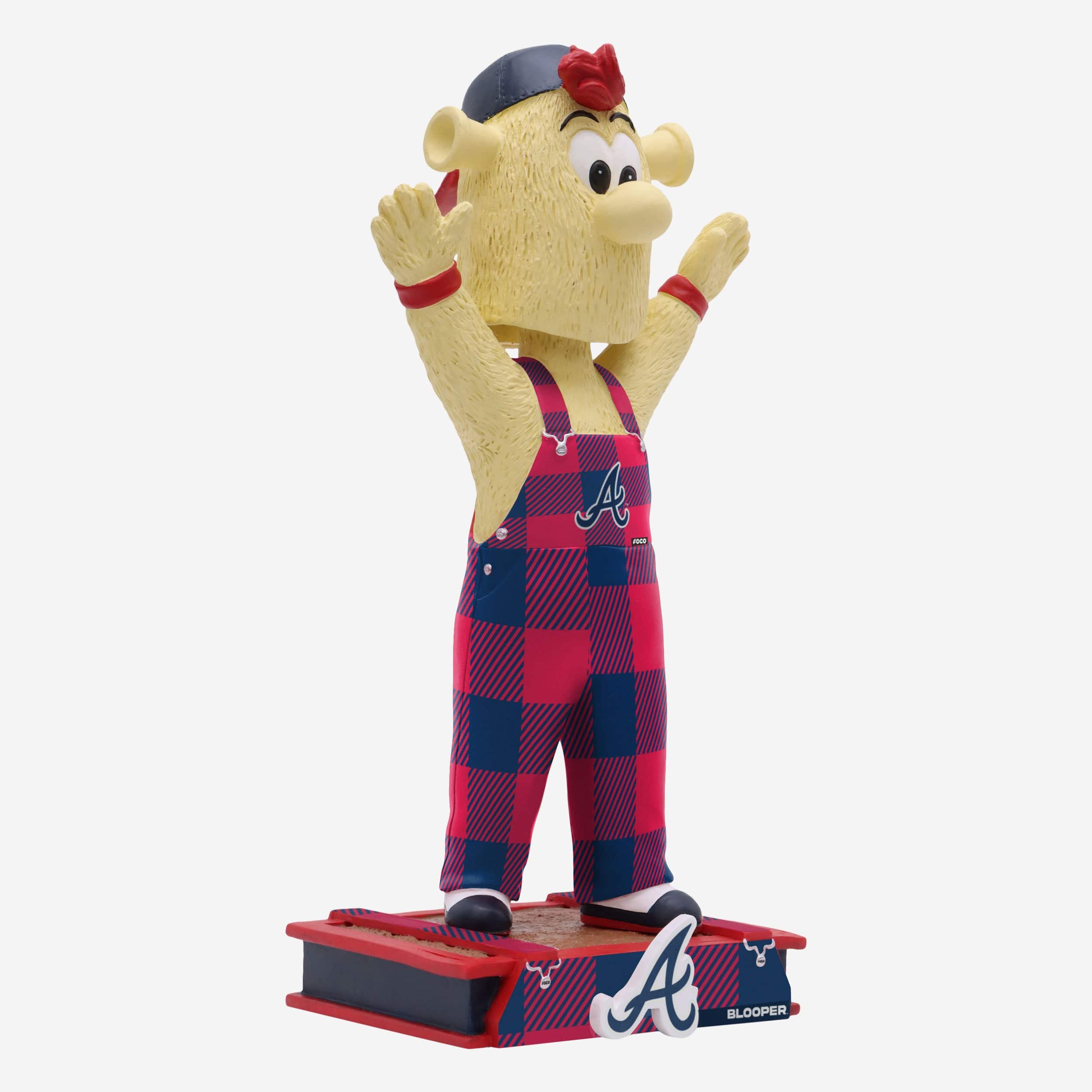 Blooper Atlanta Braves Bib Overalls Mascot Bobblehead - Image 4
