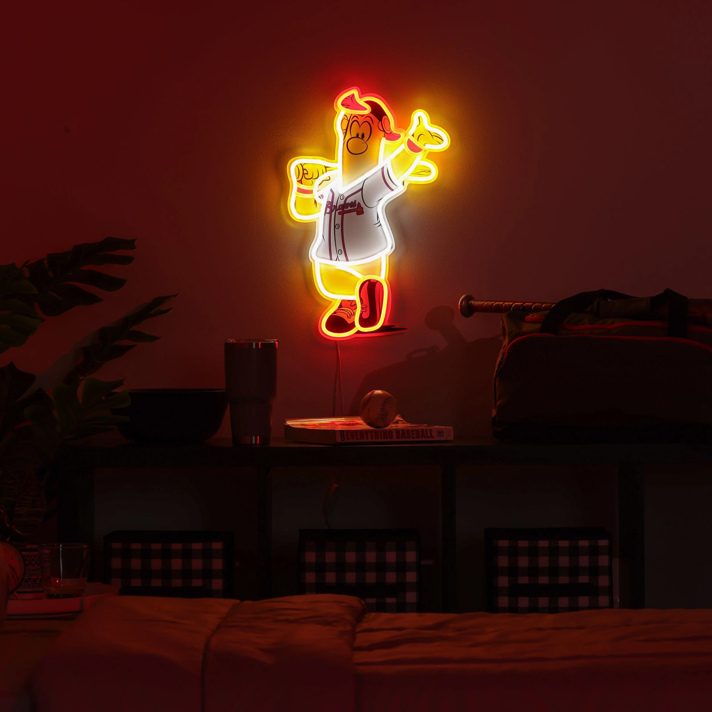 Blooper Atlanta Braves LED Neon Light Up Mascot Sign - Image 3