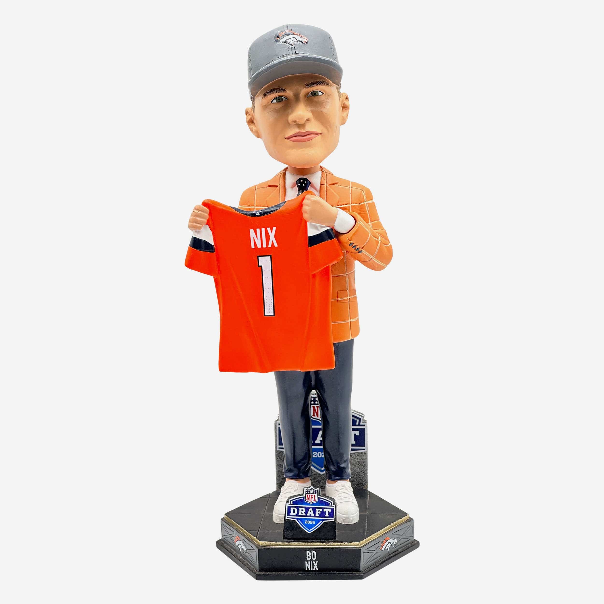 Bo Nix Denver Broncos 2024 Draft Pick Bobblehead
