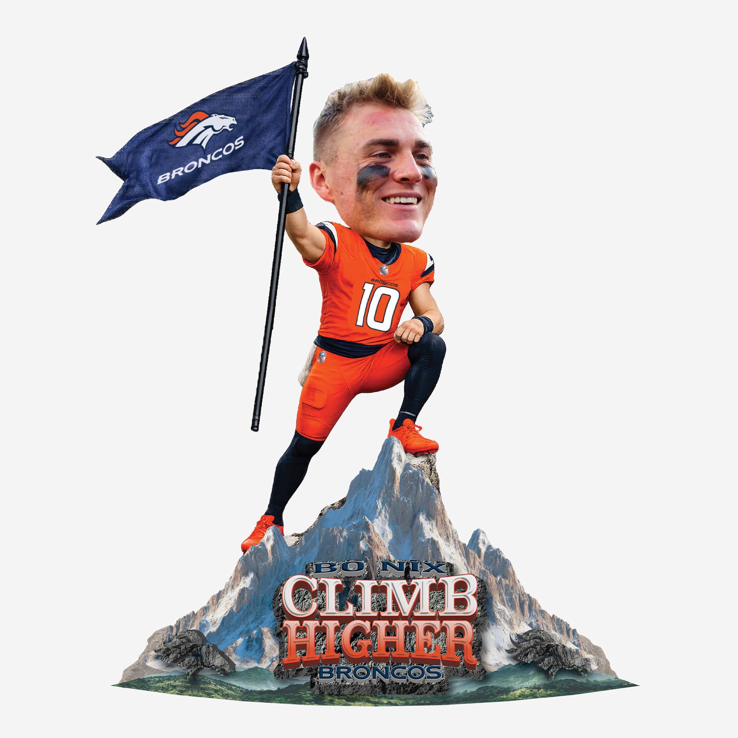 Bo Nix Denver Broncos Climb Higher Bobblehead