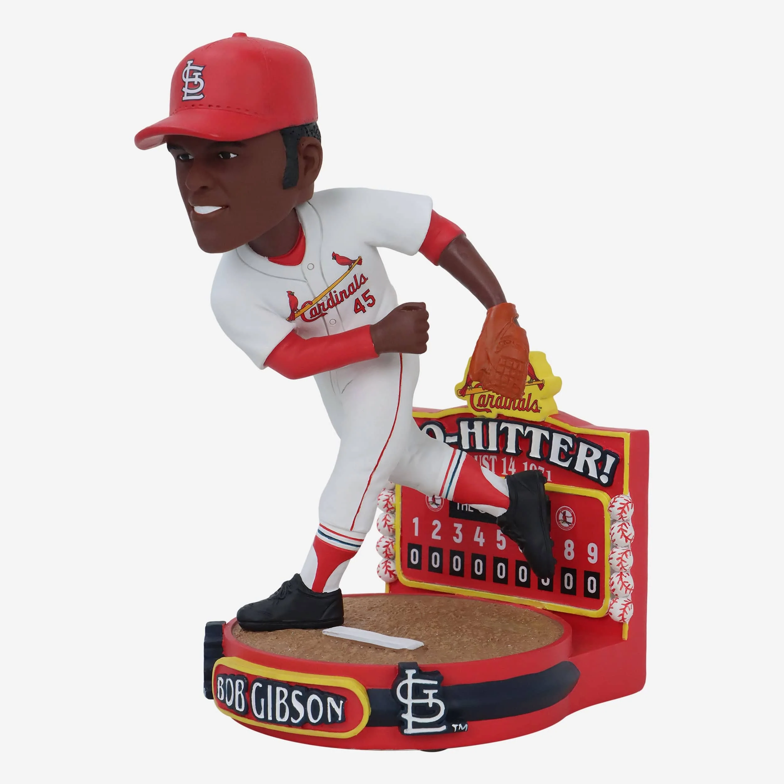 Bob Gibson St Louis Cardinals 1971 No Hitter Bobblehead - Image 4