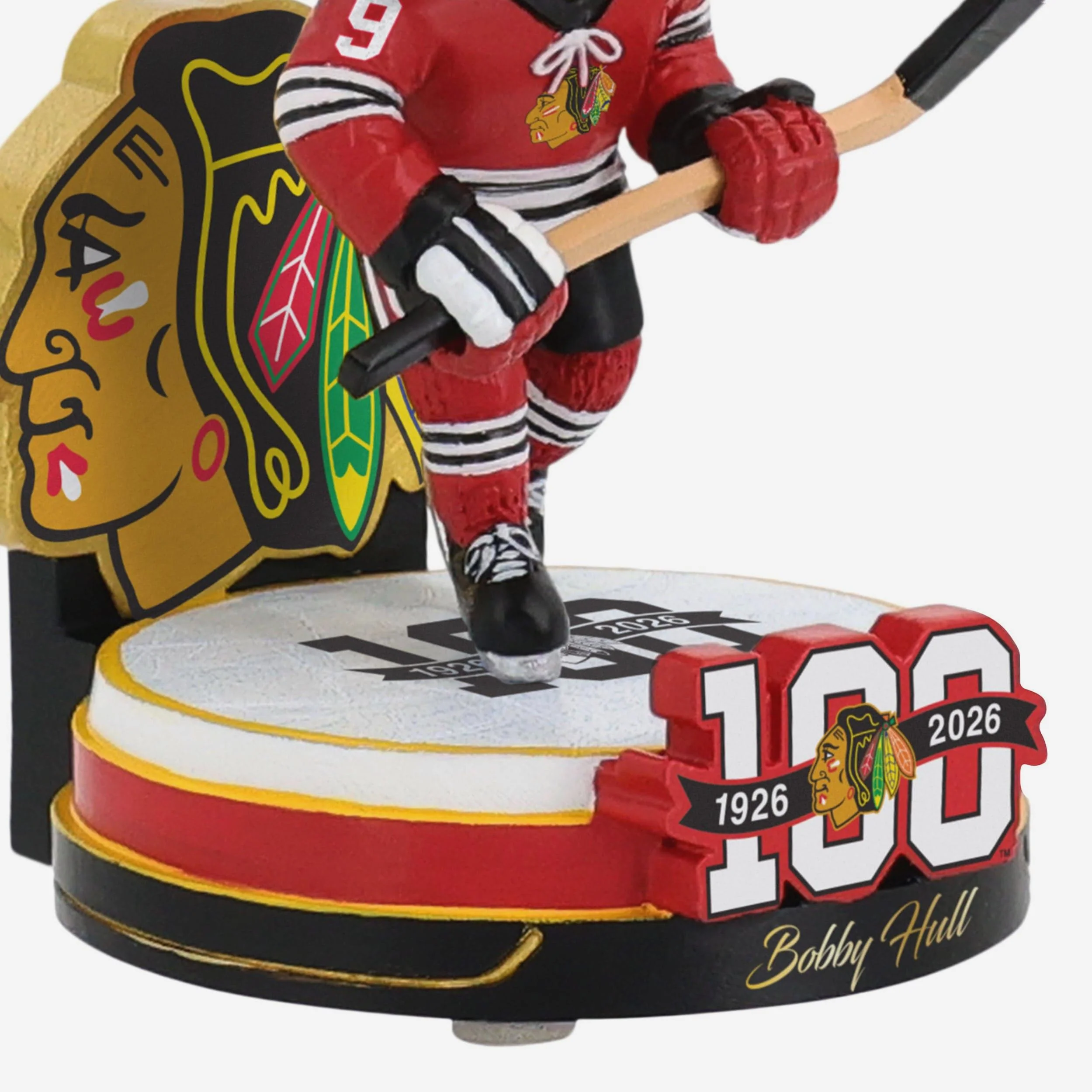Bobby Hull Chicago Blackhawks 100th Anniversary Mini Bighead Bobblehead - Image 3