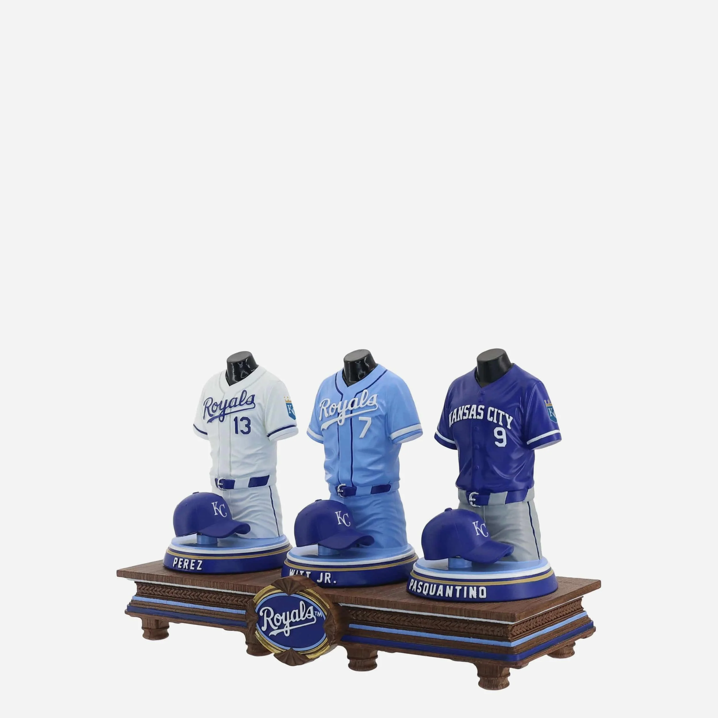 Bobby Witt Jr & Salvador Perez & Vinnie Pasquantino Kansas City Royals 2026 Jersey Bust Triple Bobblehead - Image 5