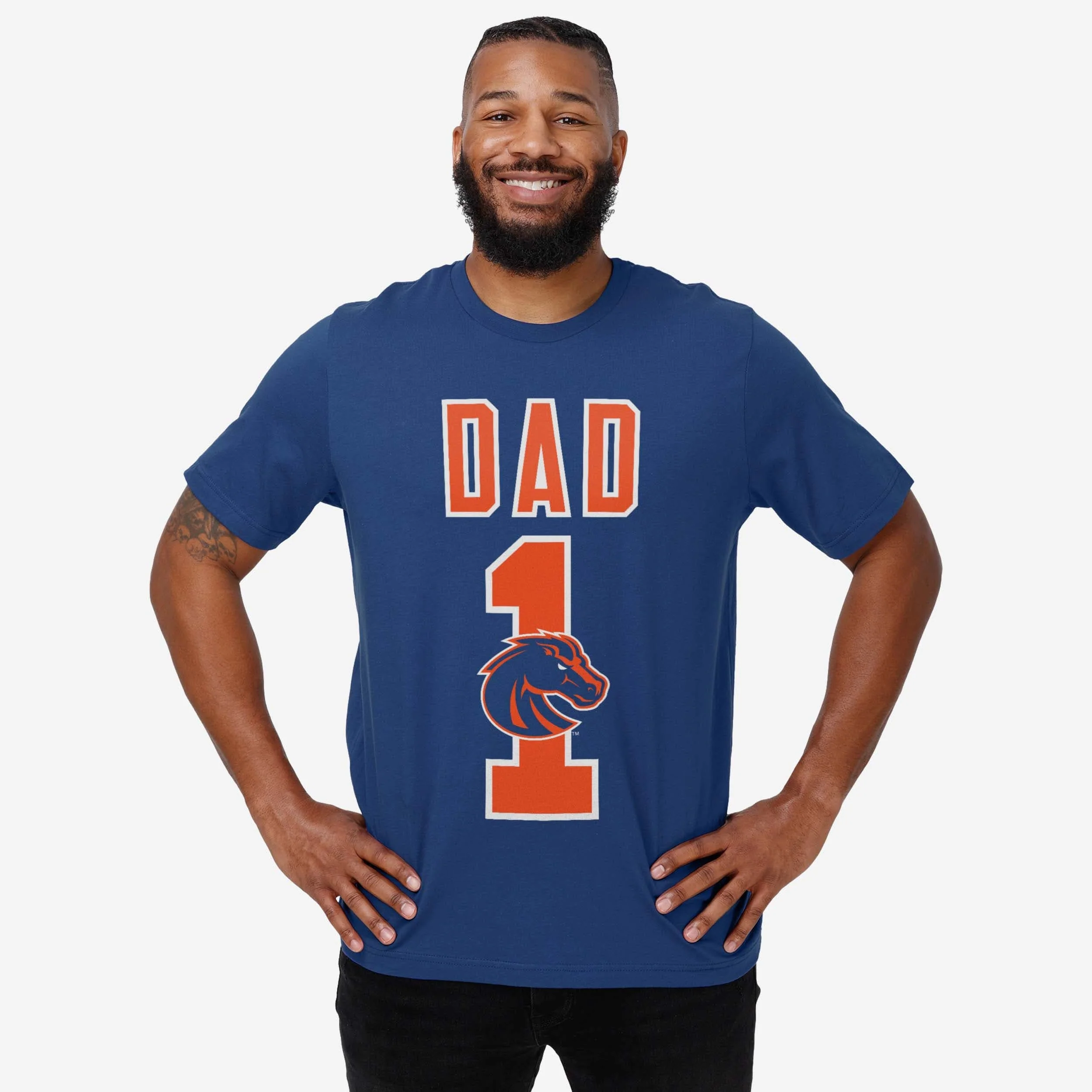 Boise State Broncos Number 1 Dad T-Shirt - Image 2