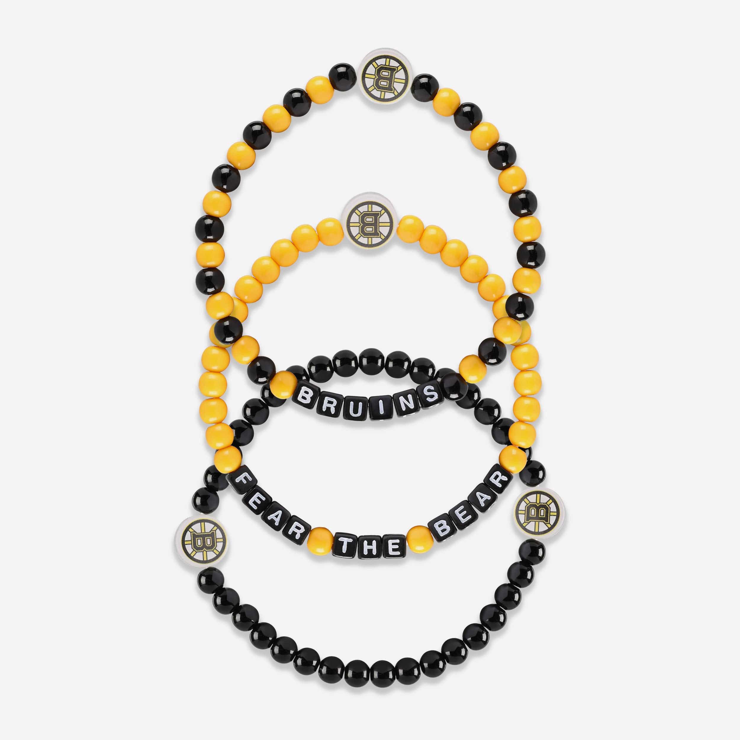 Boston Bruins 3 Pack Beaded Friendship Bracelet
