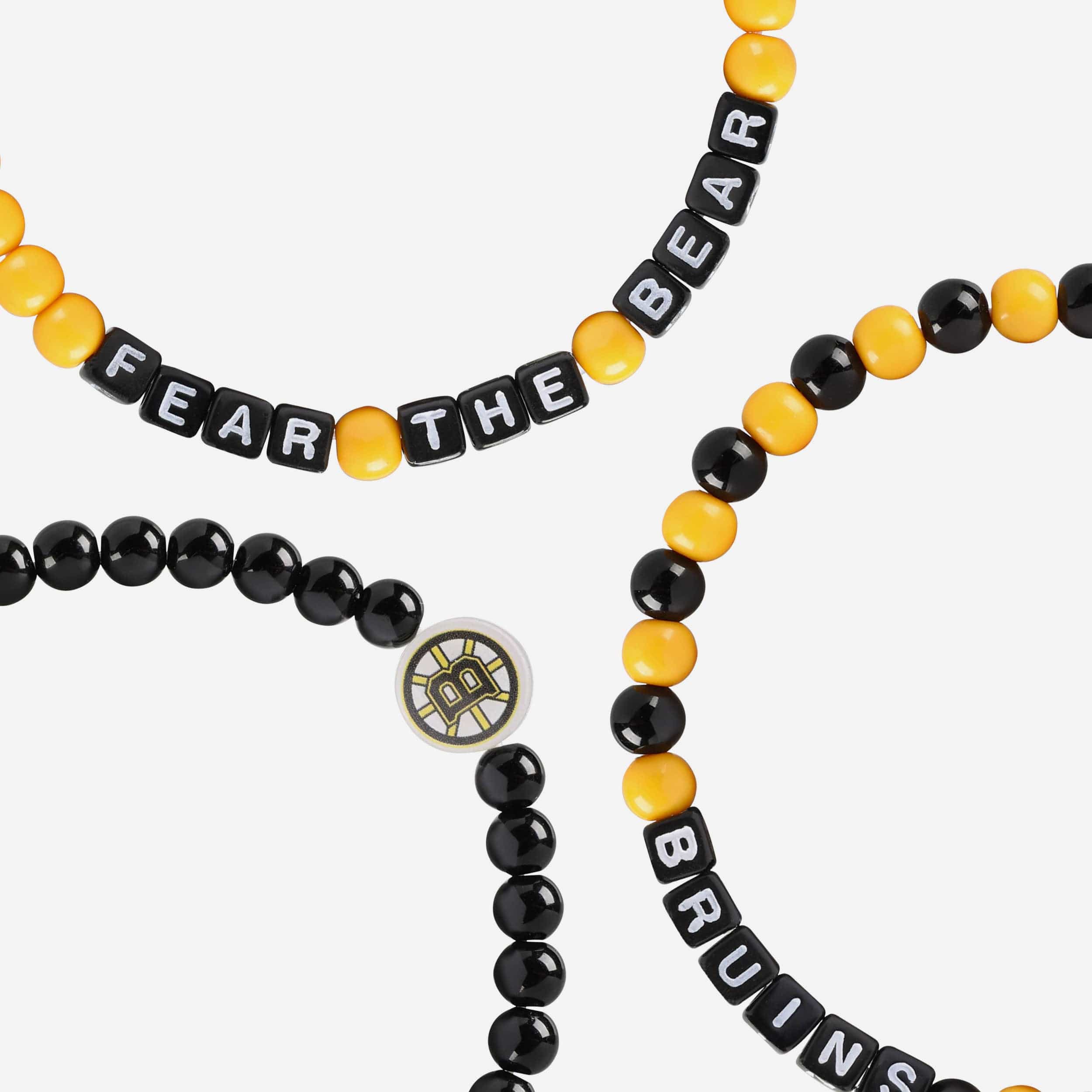 Boston Bruins 3 Pack Beaded Friendship Bracelet - Image 2