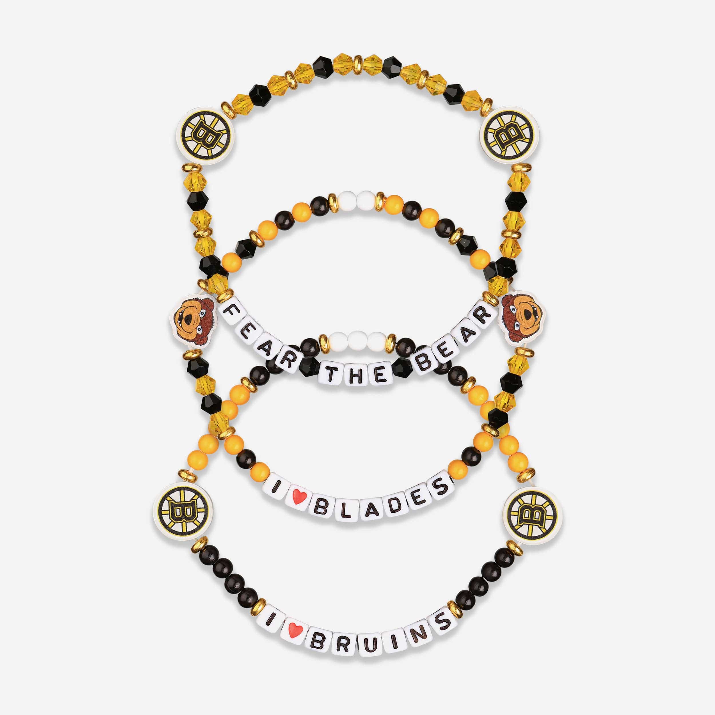 Boston Bruins 3 Pack Friendship Bracelet