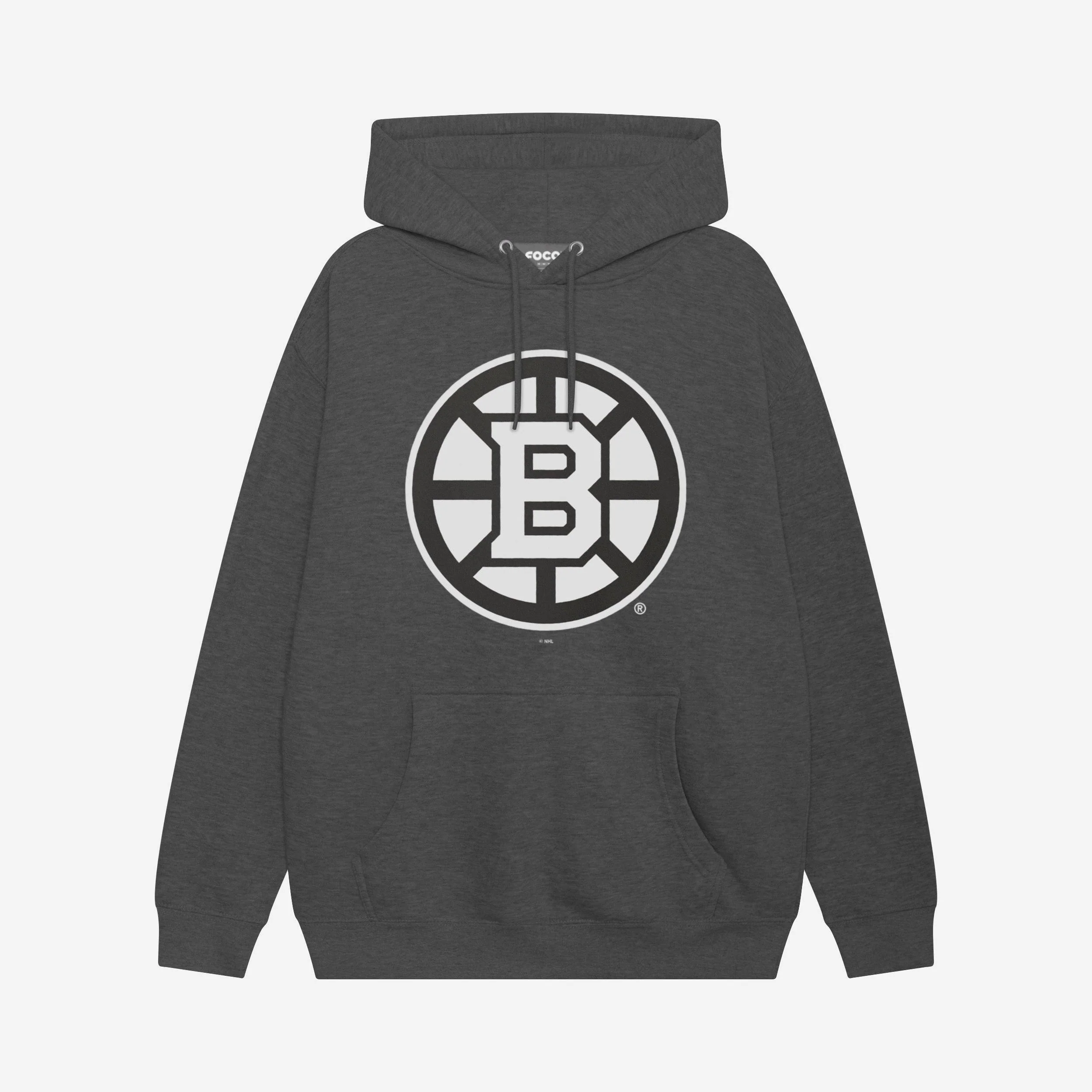 Boston Bruins Black & White Primary Logo Hoodie