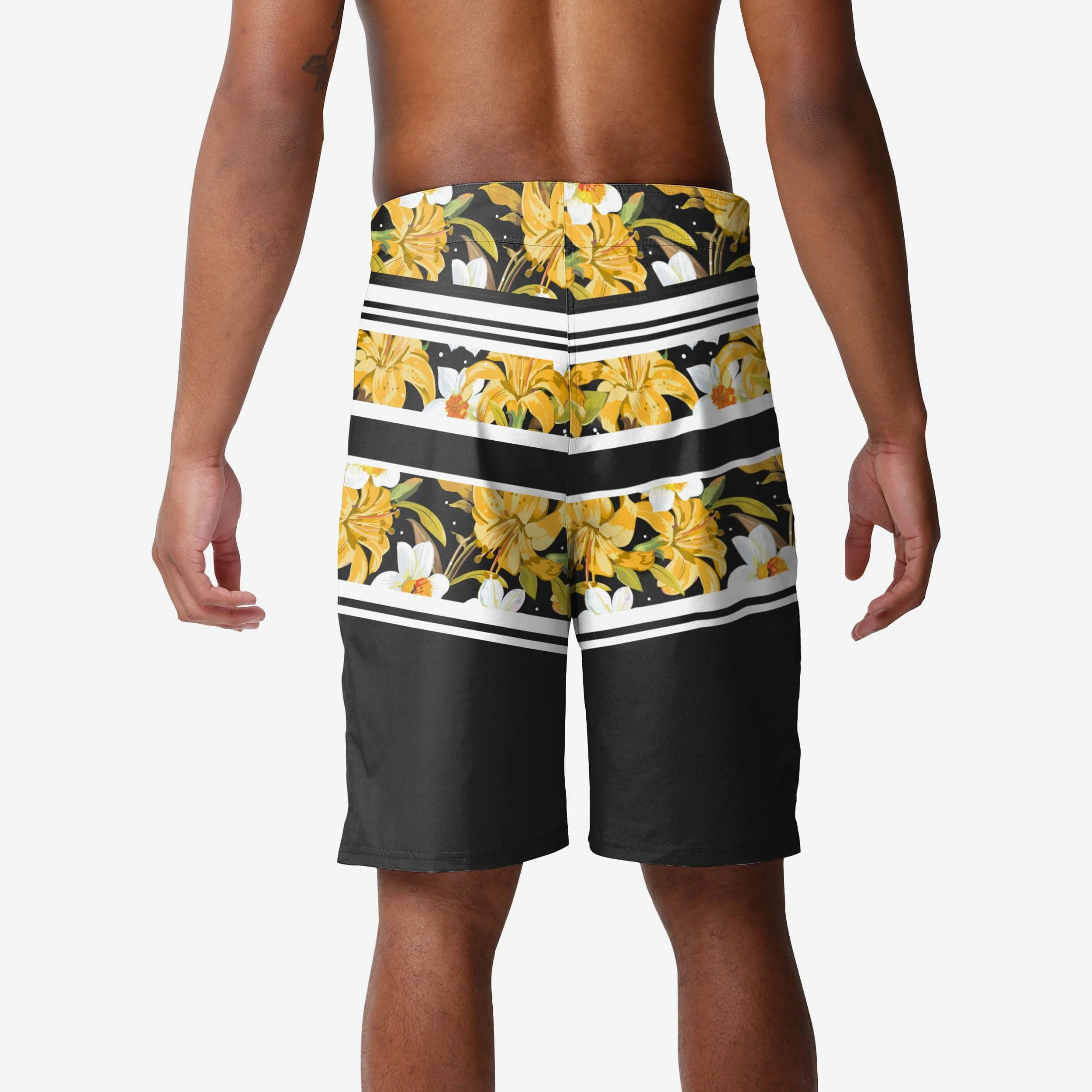 Boston Bruins Floral Stripe Boardshorts - Image 3