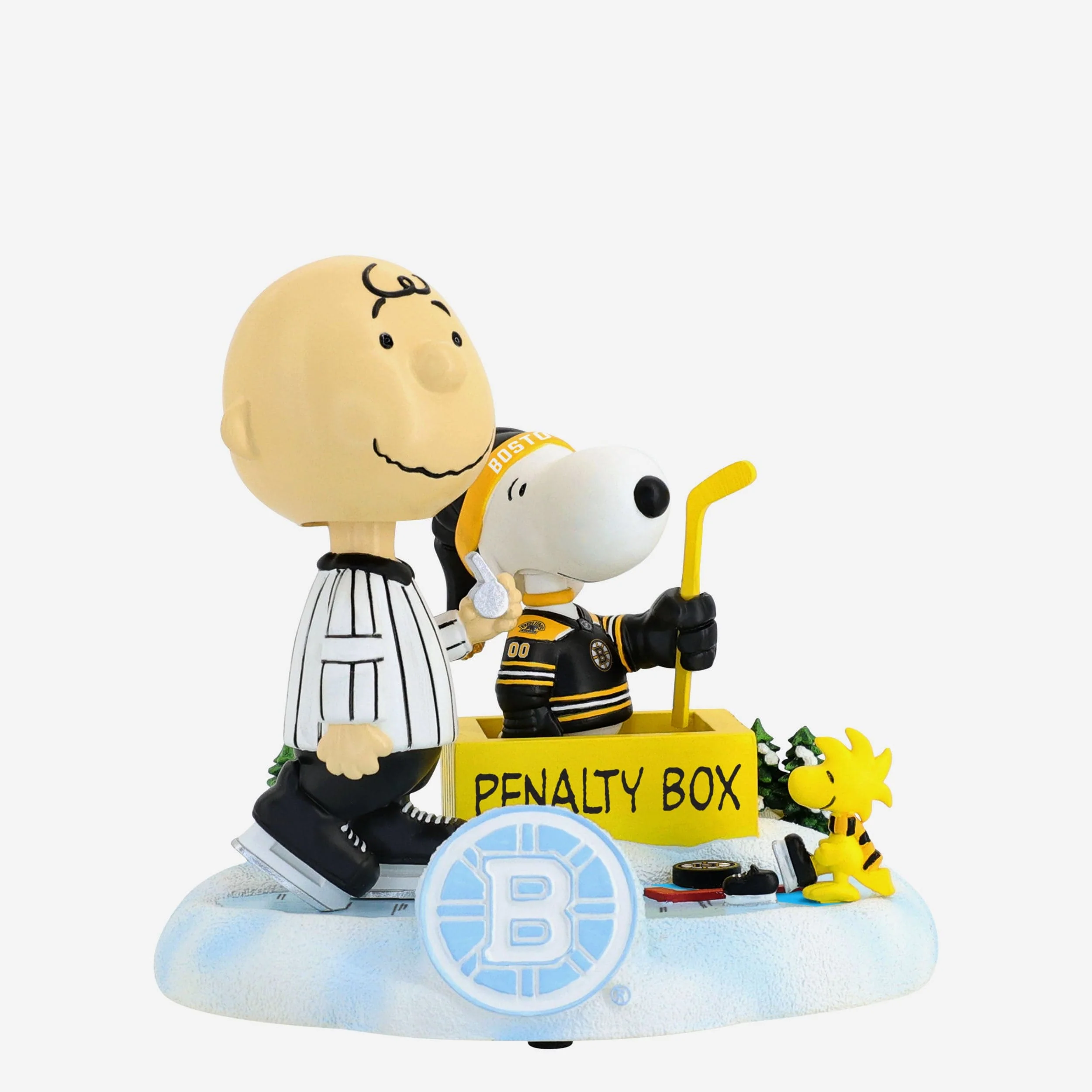 Boston Bruins Peanuts Penalty Box Mini Bobblehead Scene