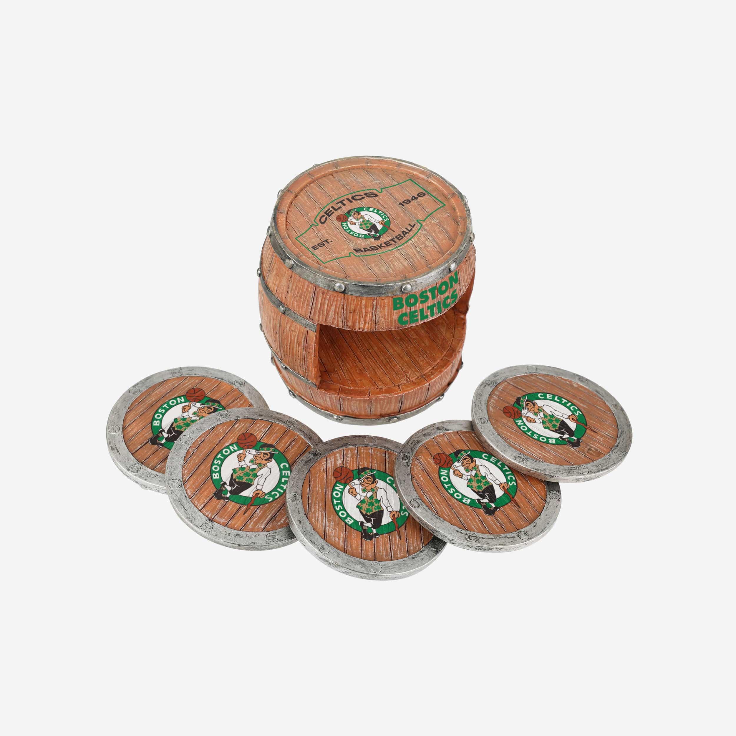 Boston Celtics 5 Pack Barrel Coaster Set - Image 3