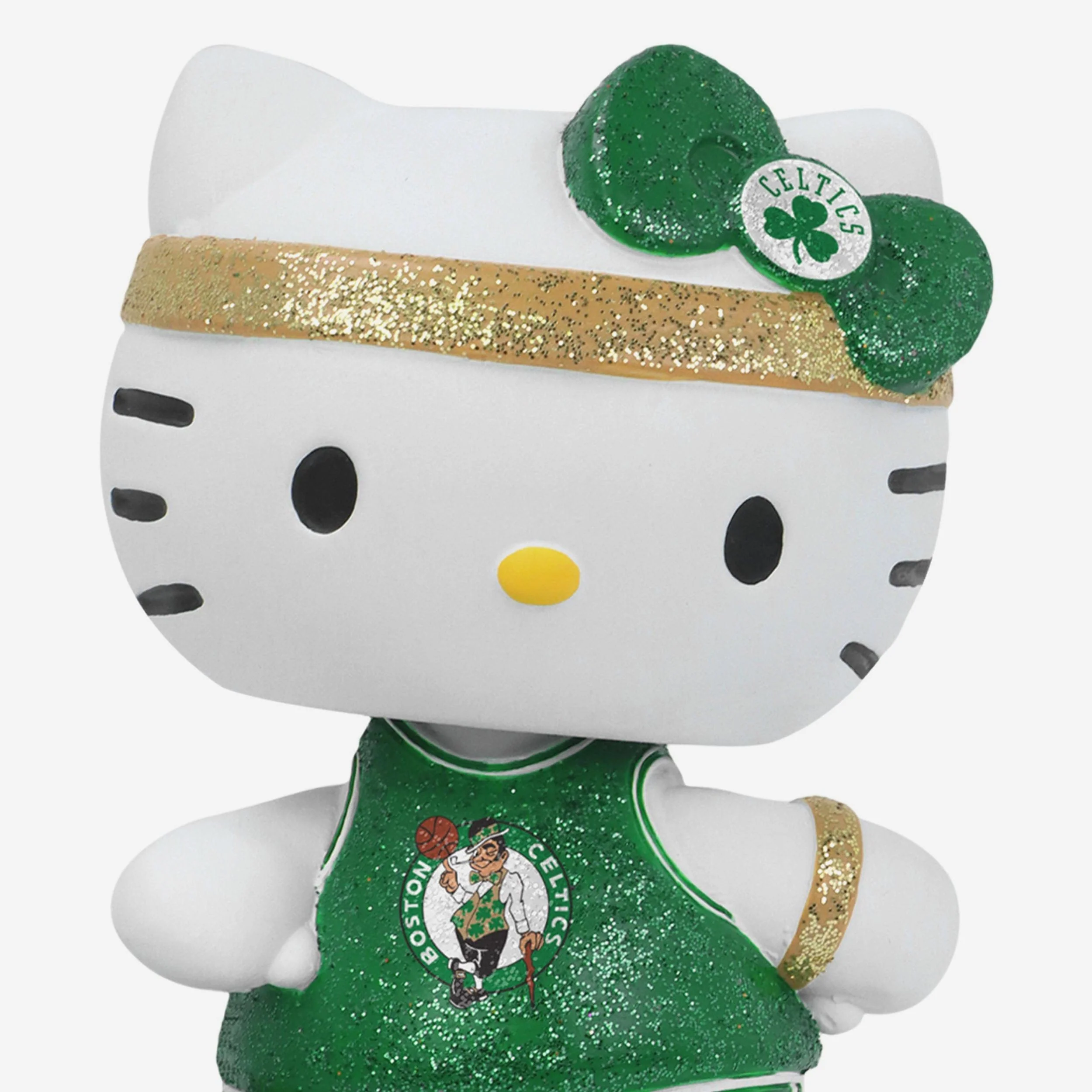 Boston Celtics Hello Kitty® Glitter Mini Bobblehead - Image 2